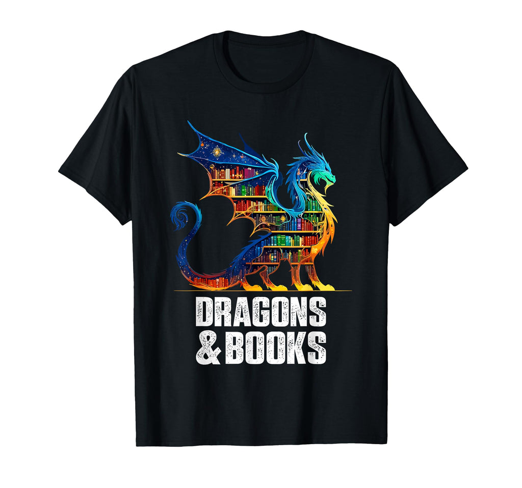 Book Dragons And Books Reading Lover T-Shirt - Unique Graphic Men Women - T-Shirt, Sweatshirt, Hoodie