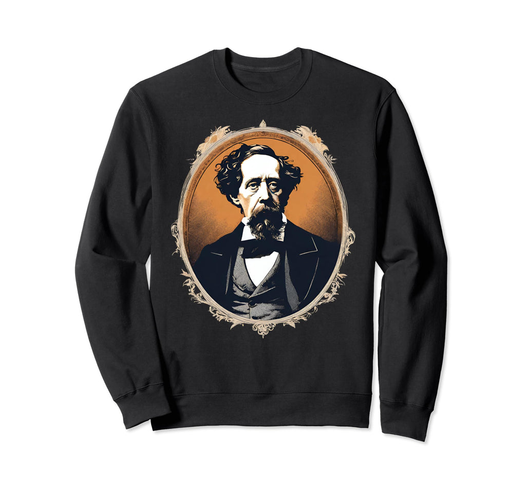 Charles Dickens Portrait Sweatshirt - Graphic Print Unisex - T-Shirt, Sweatshirt, Hoodie