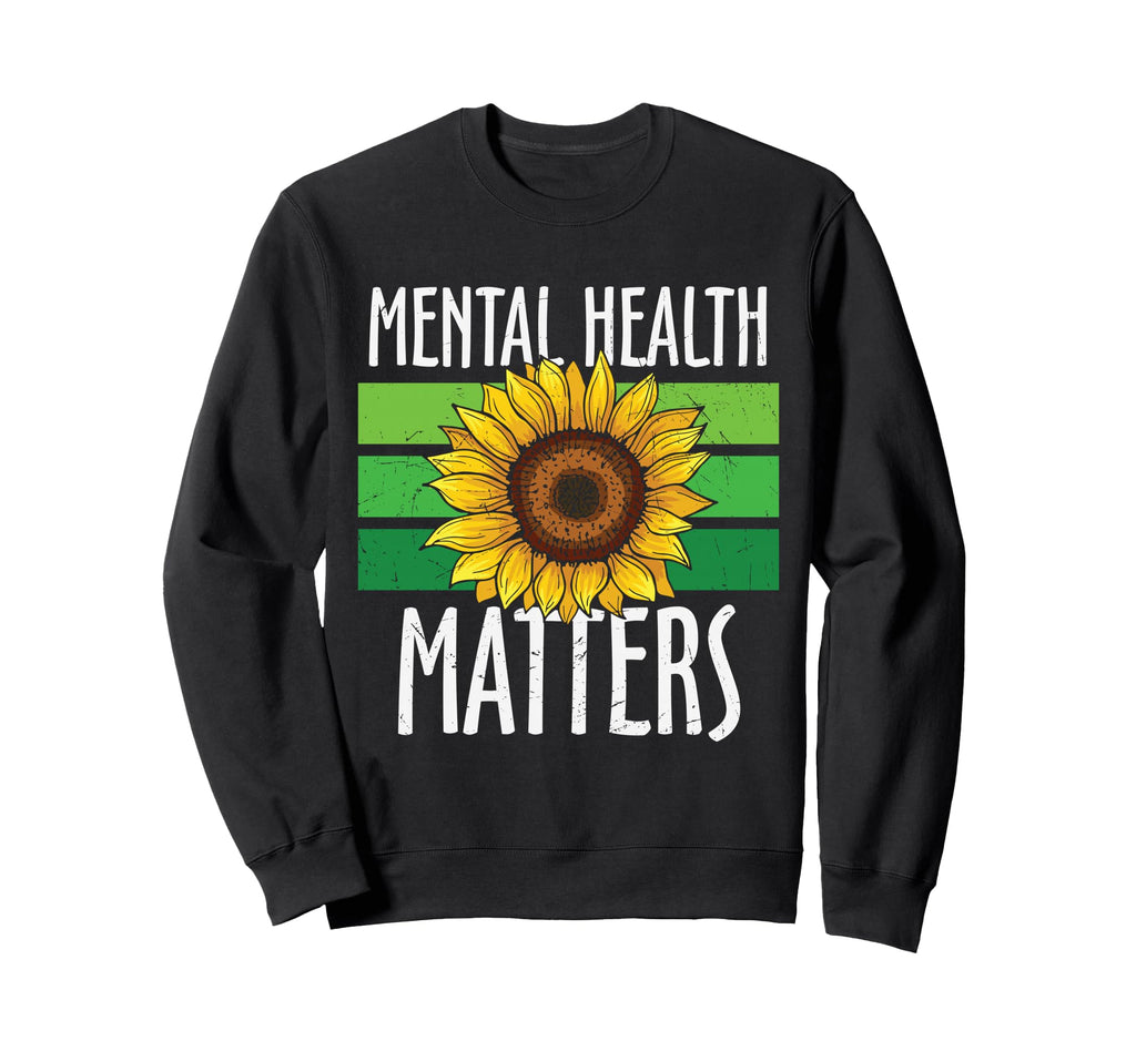 Green Sunflower Mental Health Sweatshirt - Custom Art Print for Adults - T-Shirt, Sweatshirt, Hoodie