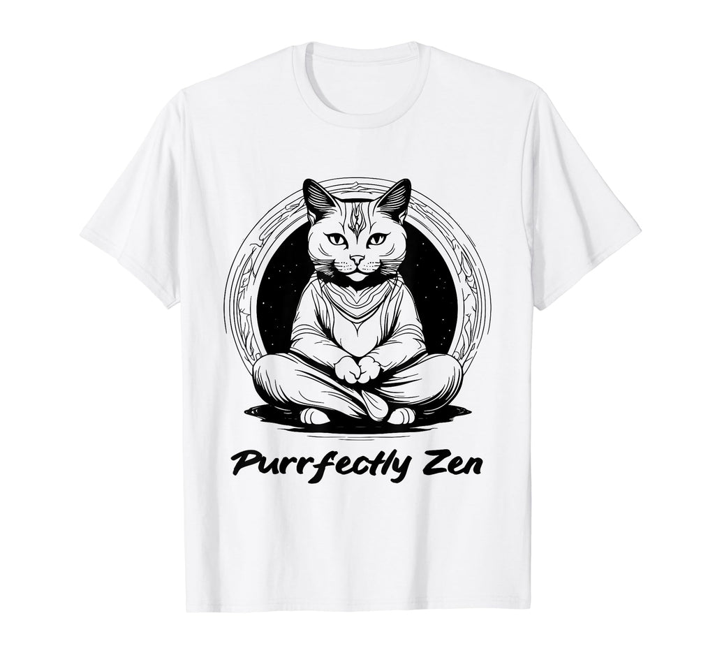 Meditation Mindfulness Yoga Cat T-Shirt - Fun Novelty Design Unisex - T-Shirt, Sweatshirt, Hoodie