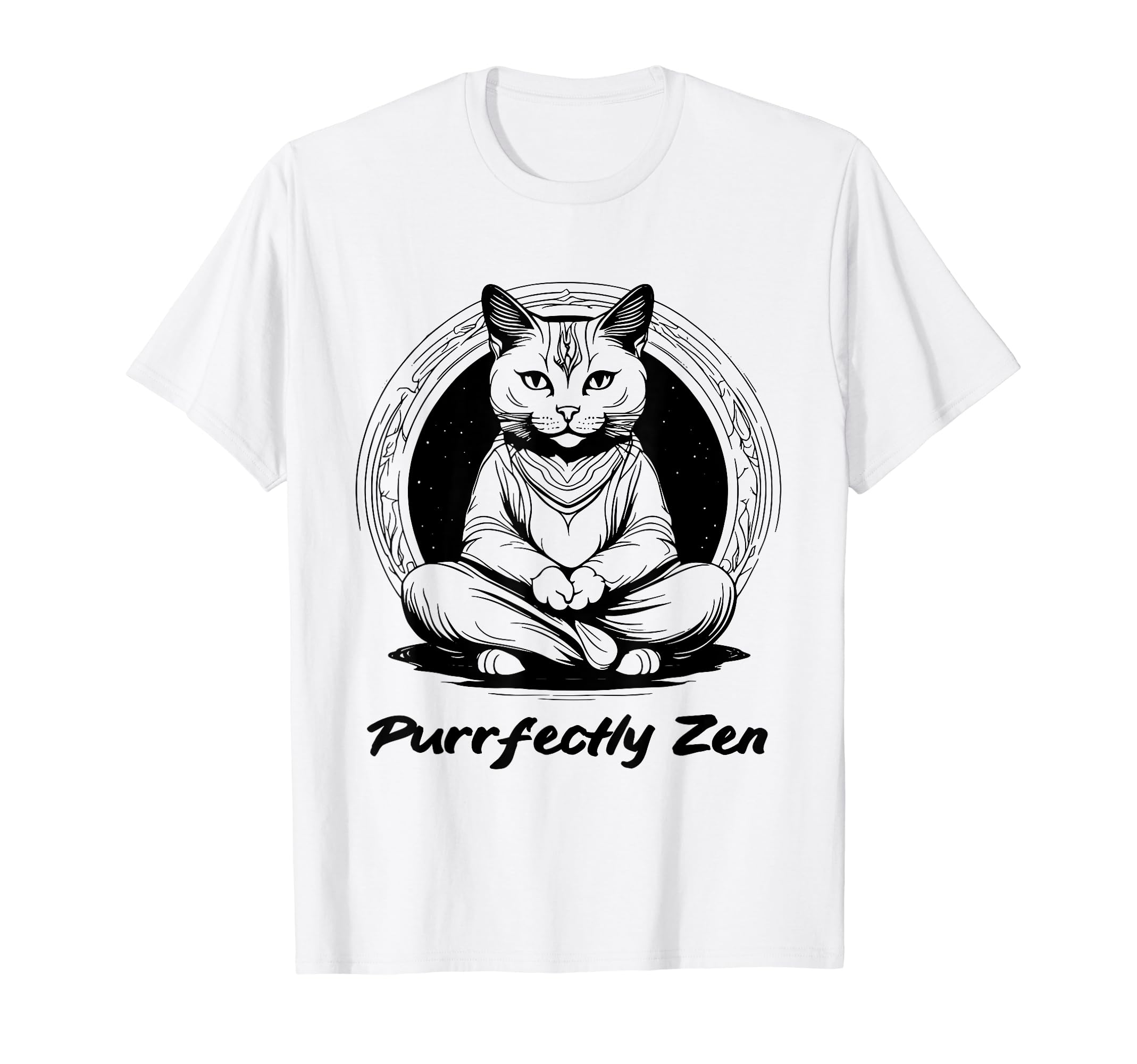 Meditation Mindfulness Yoga Cat T-Shirt - Fun Novelty Design Unisex - T-Shirt, Sweatshirt, Hoodie