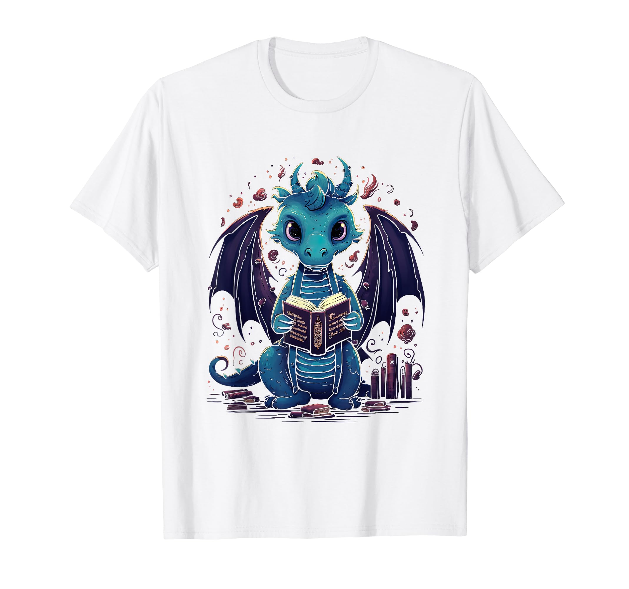 Book Dragon Reading Books Bookworm T-Shirt - Fun Novelty Design Unisex - T-Shirt, Sweatshirt, Hoodie