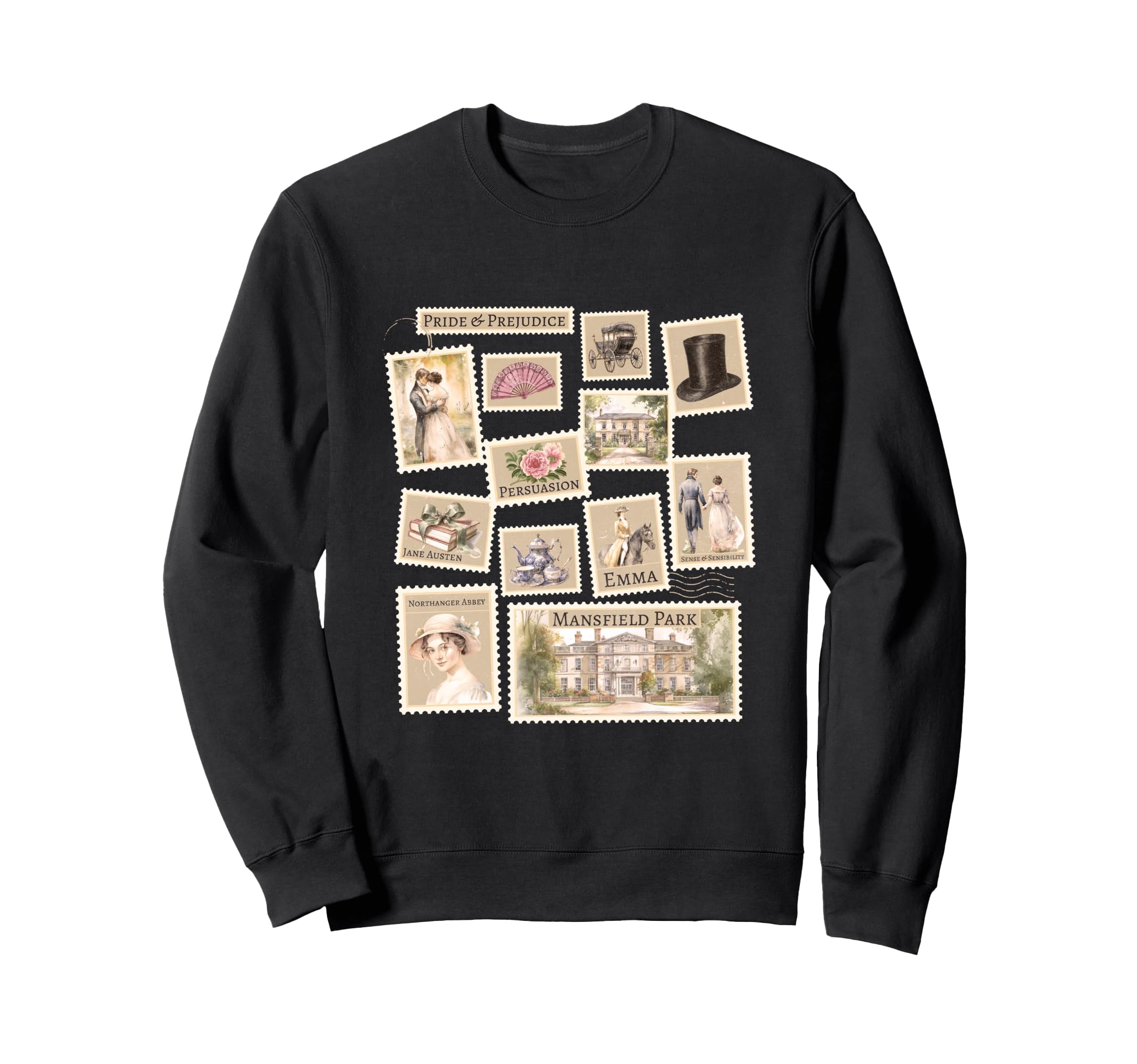 Jane Austen Book Literature Sweatshirt - Fun Novelty Design Men Women - T-Shirt, Sweatshirt, Hoodie
