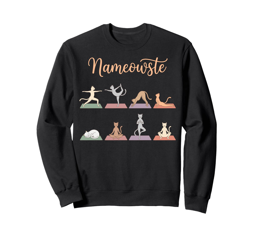 Funny Nameowste Cats Yoga Meditation Sweatshirt - Trendy Graphic Men Women - T-Shirt, Sweatshirt, Hoodie