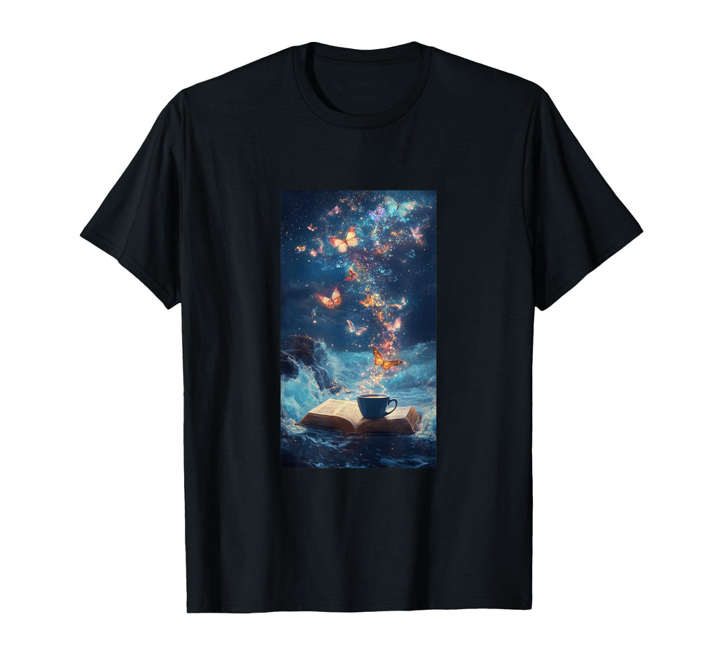 Magical Book Floral Coffee Books T-Shirt - Streetwear Style Men Women - T-Shirt, Sweatshirt, Hoodie