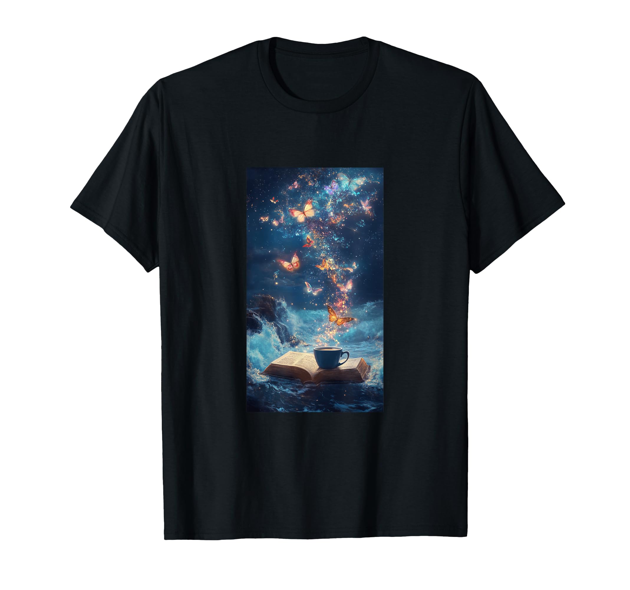Magical Book Floral Coffee Books T-Shirt - Streetwear Style Men Women - T-Shirt, Sweatshirt, Hoodie