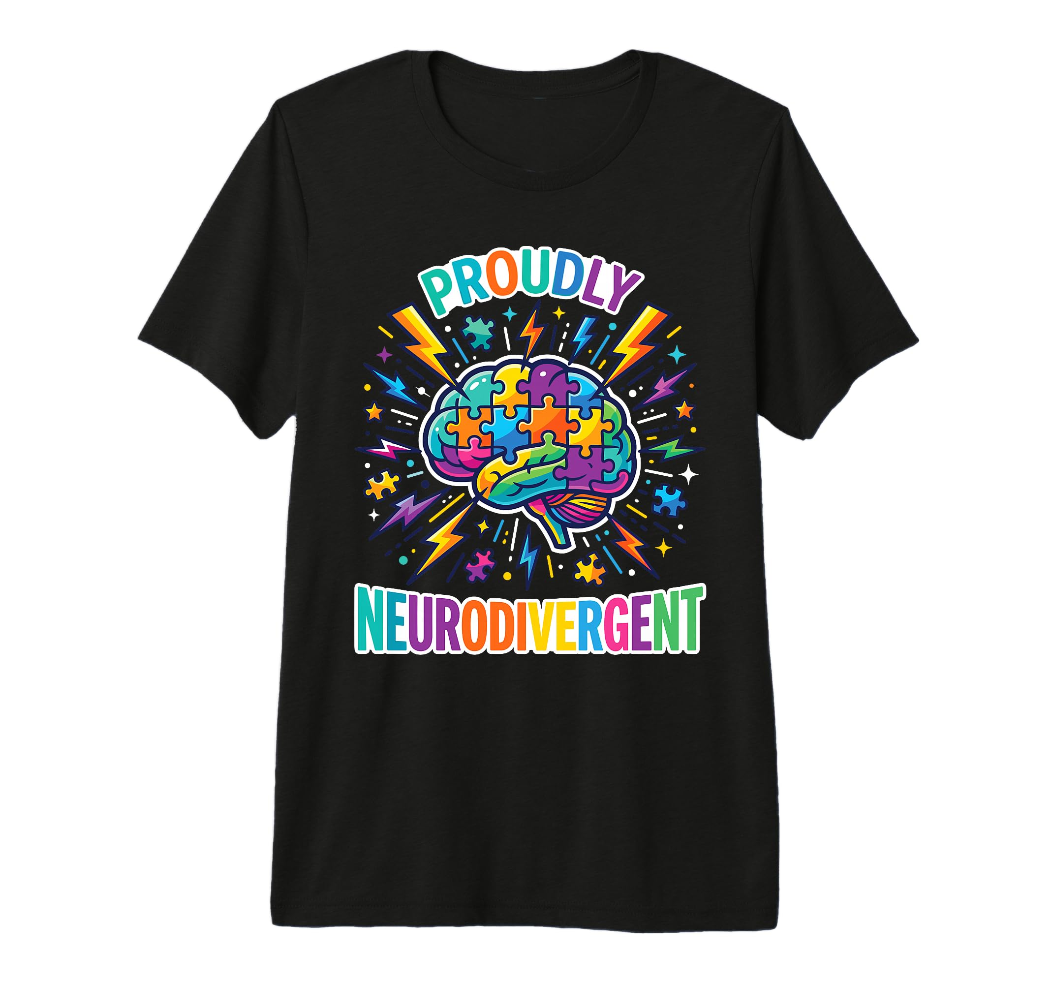 Proudly Neurodivergent Brain Puzzle T-Shirt - Aesthetic Graphic for Adults - T-Shirt, Sweatshirt, Hoodie