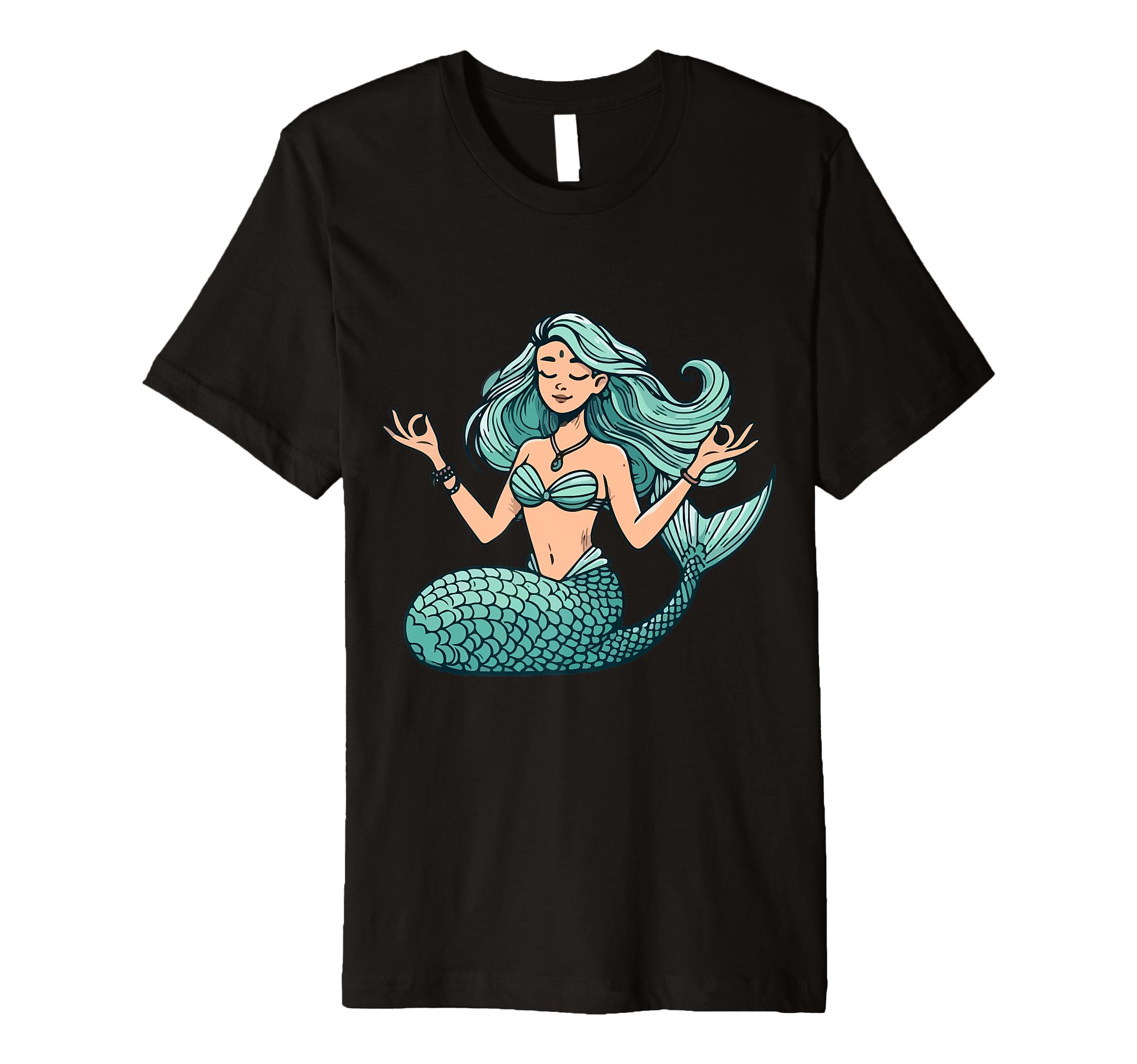 Meditation Mermaid Yoga Pose Relaxing T-Shirt - Unique Graphic for Adults - T-Shirt, Sweatshirt, Hoodie