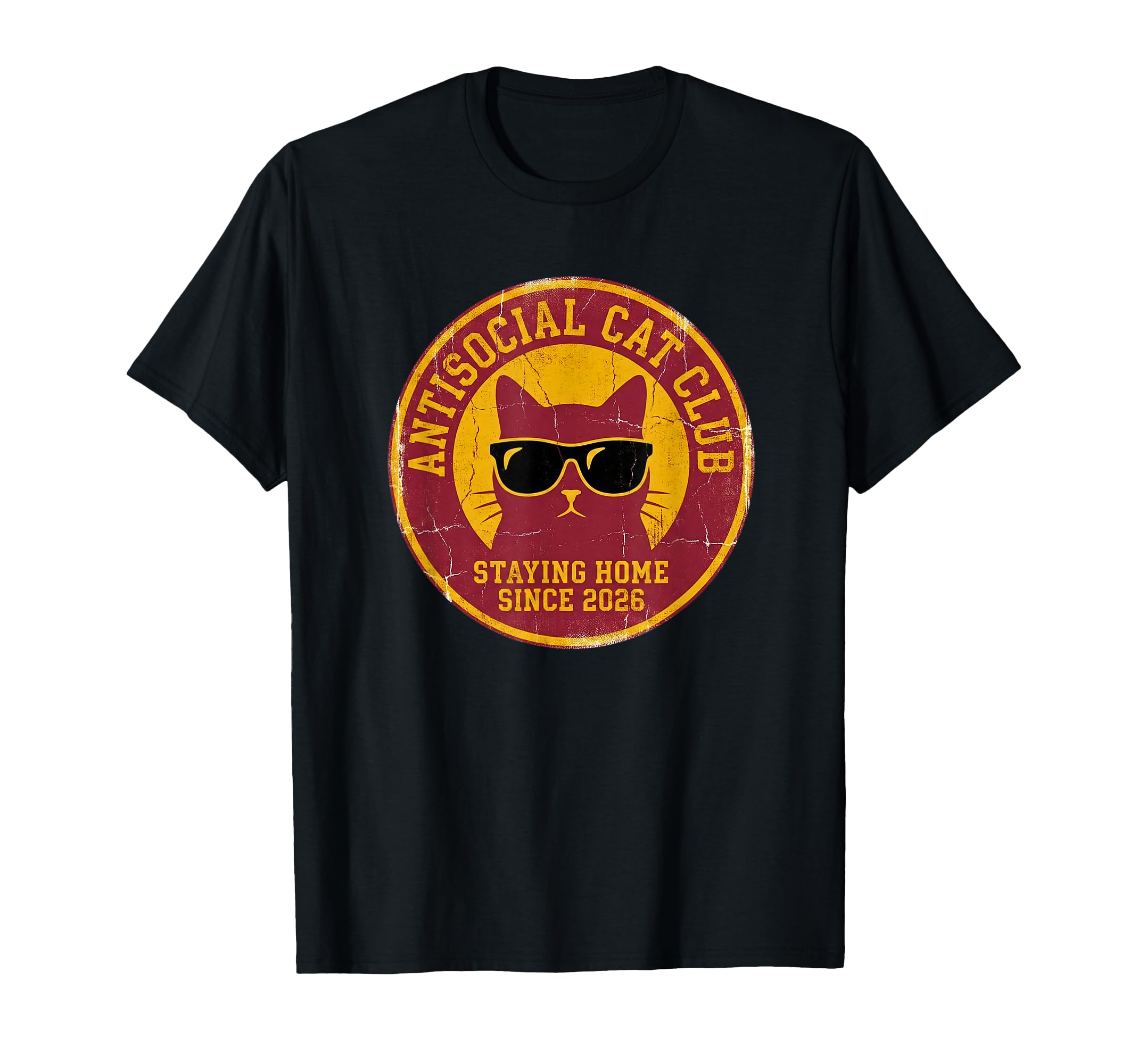 Antisocial Cat Club Badge Sport T-Shirt - Casual Everyday Wear Unisex - T-Shirt, Sweatshirt, Hoodie