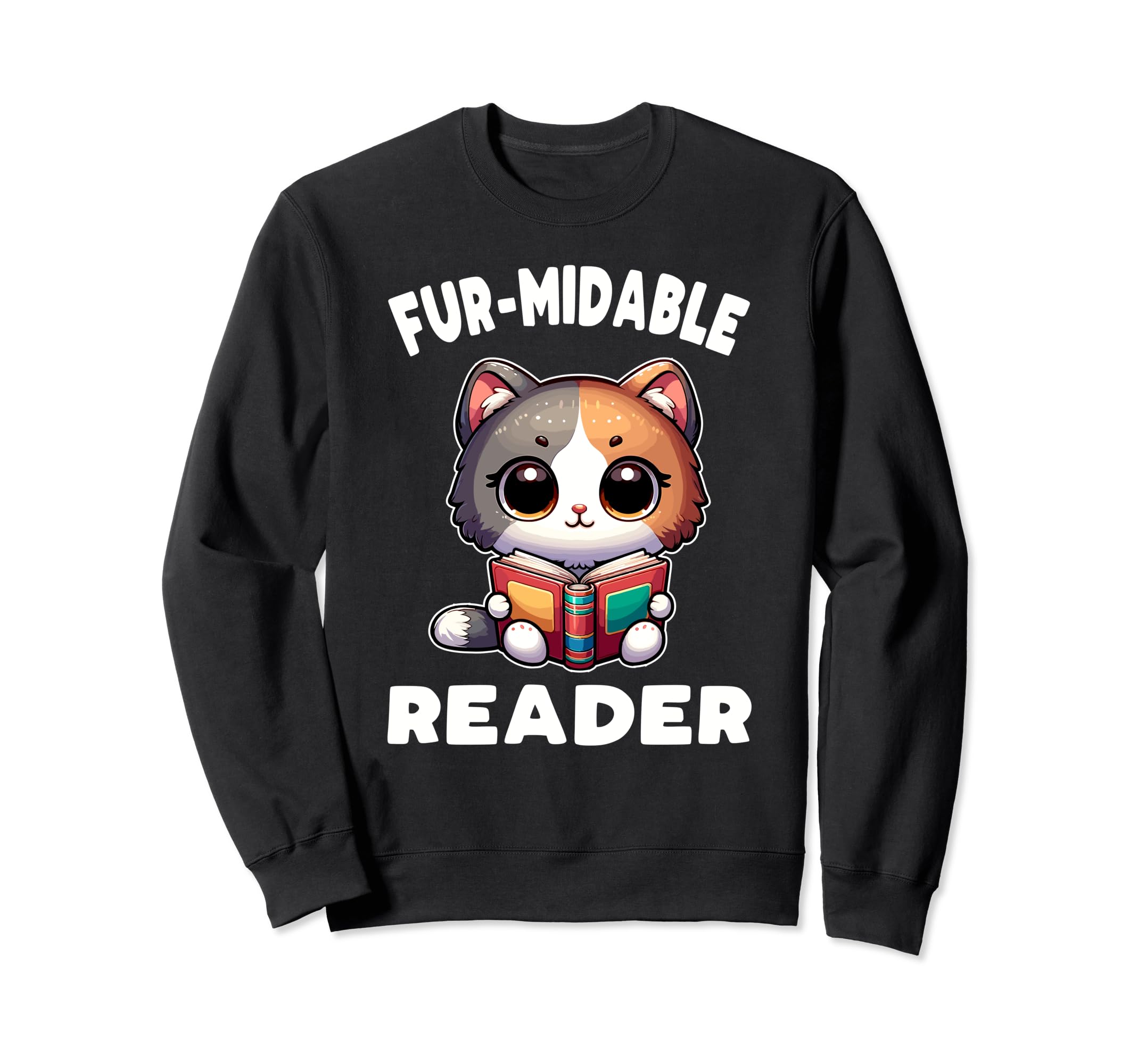 Reading Book Cat Library Reading Sweatshirt - Fun Novelty Design Men Women - T-Shirt, Sweatshirt, Hoodie