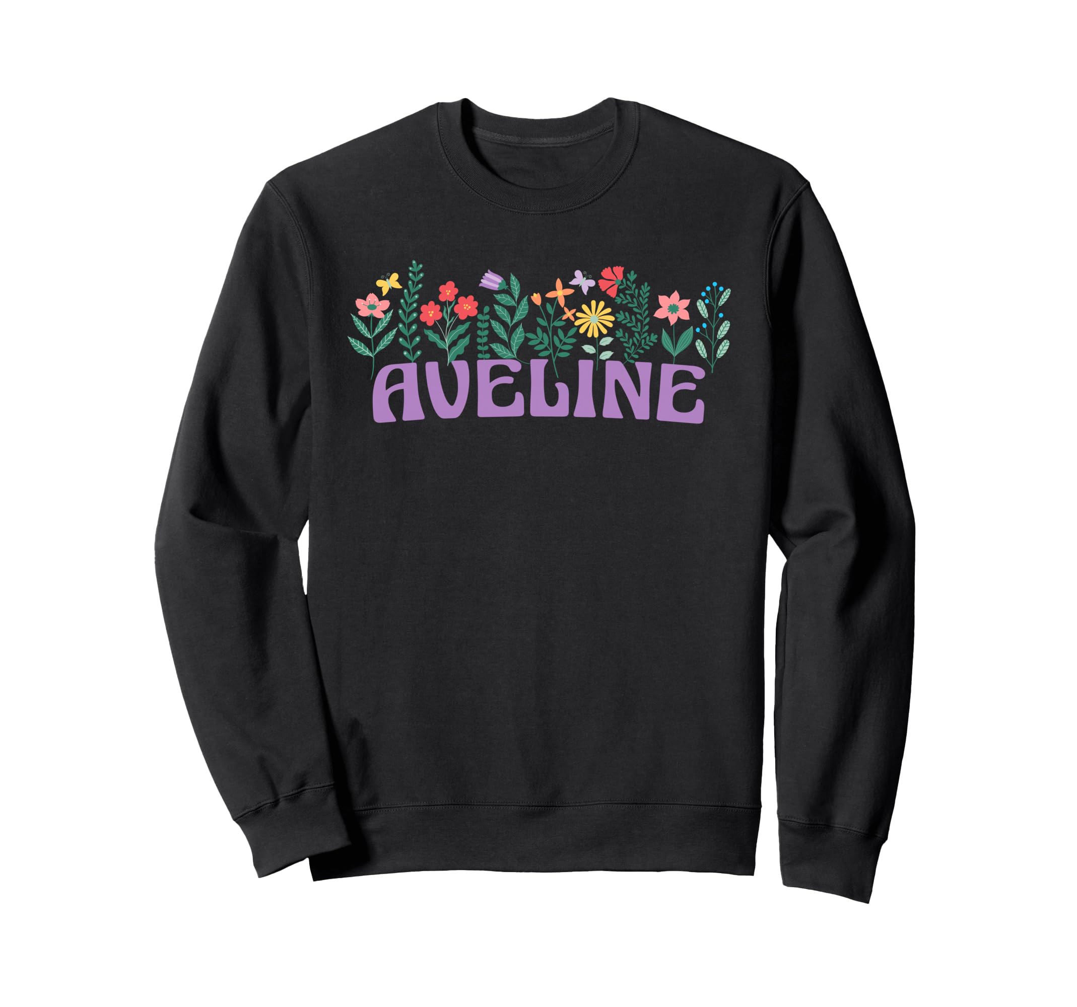 Wildflower Floral Aveline First Name Sweatshirt - Graphic Print Unisex - T-Shirt, Sweatshirt, Hoodie