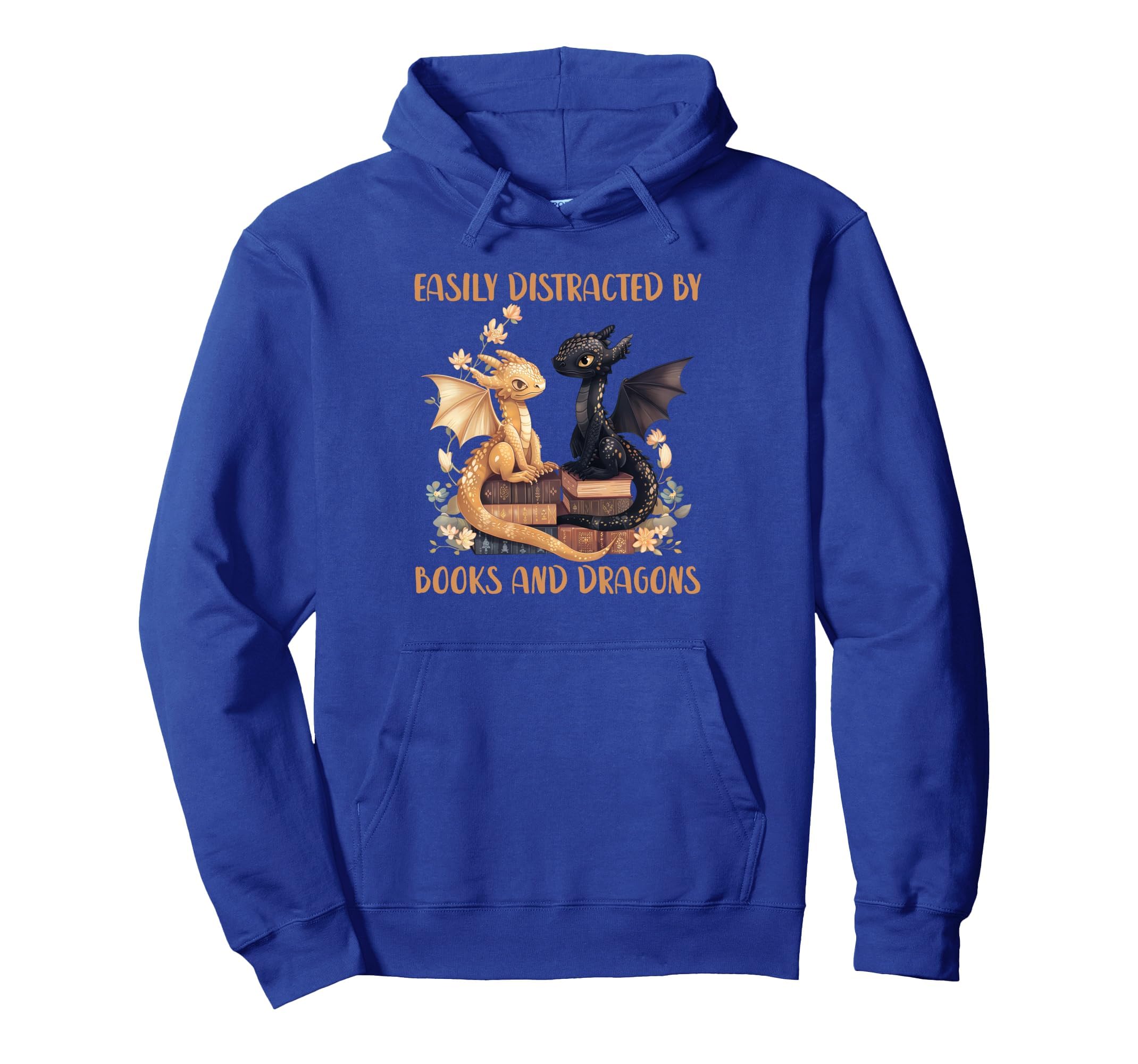 Easily Distracted Books Dragons Hoodie - Custom Art Print for Adults - T-Shirt, Sweatshirt, Hoodie