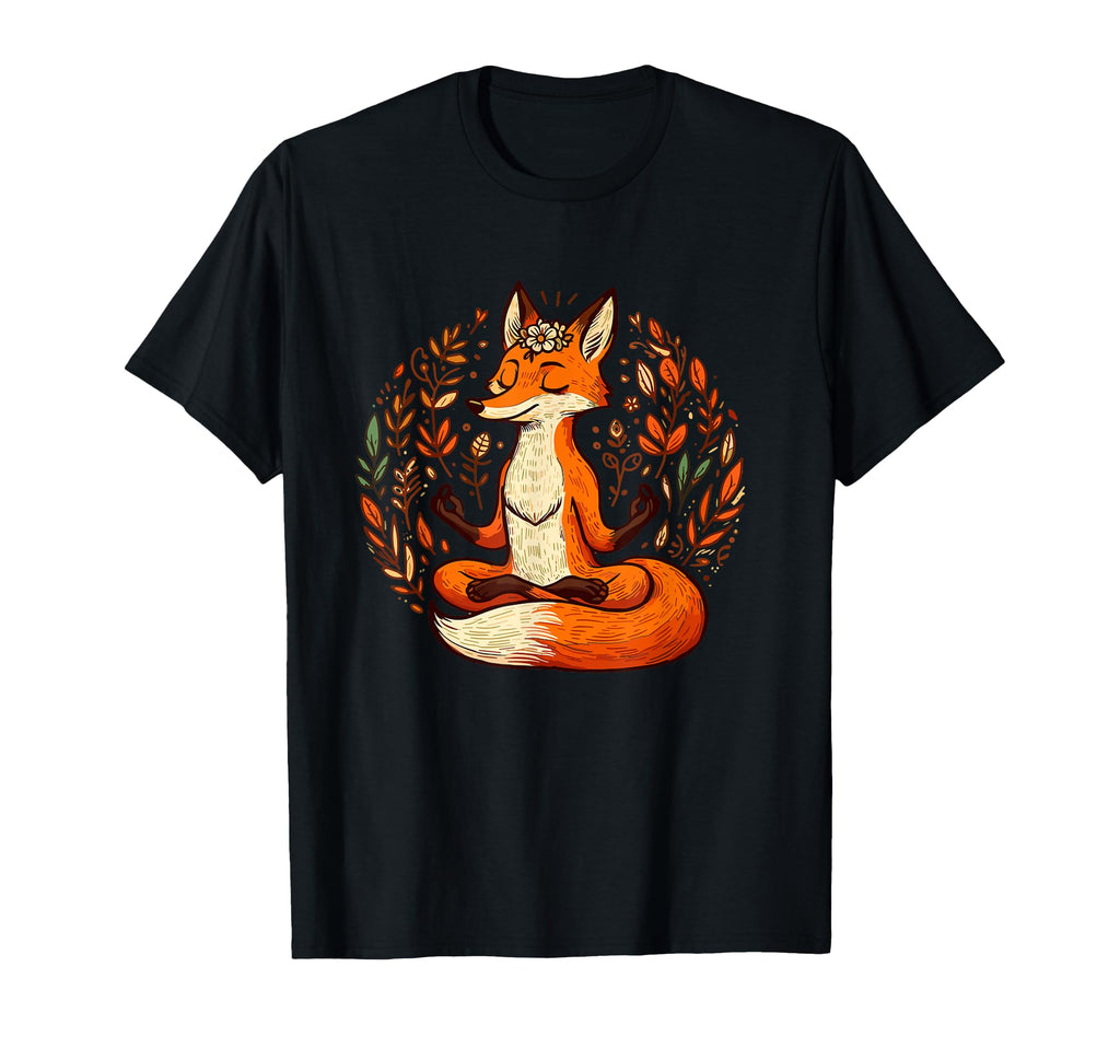 Meditation Fox Yoga Pose Relaxing T-Shirt - Novelty Apparel for Adults - T-Shirt, Sweatshirt, Hoodie
