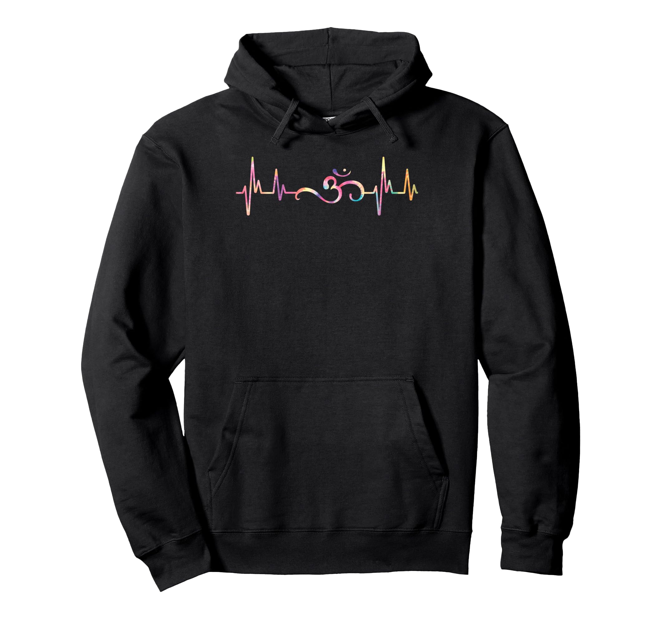 Heartbeat Om Yoga Meditation Mandala Hoodie - Aesthetic Graphic for Adults - T-Shirt, Sweatshirt, Hoodie