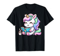 Funny Anime Kawaii Rainbow Unicorn T-Shirt - Minimalist Print Men Women - T-Shirt, Sweatshirt, Hoodie