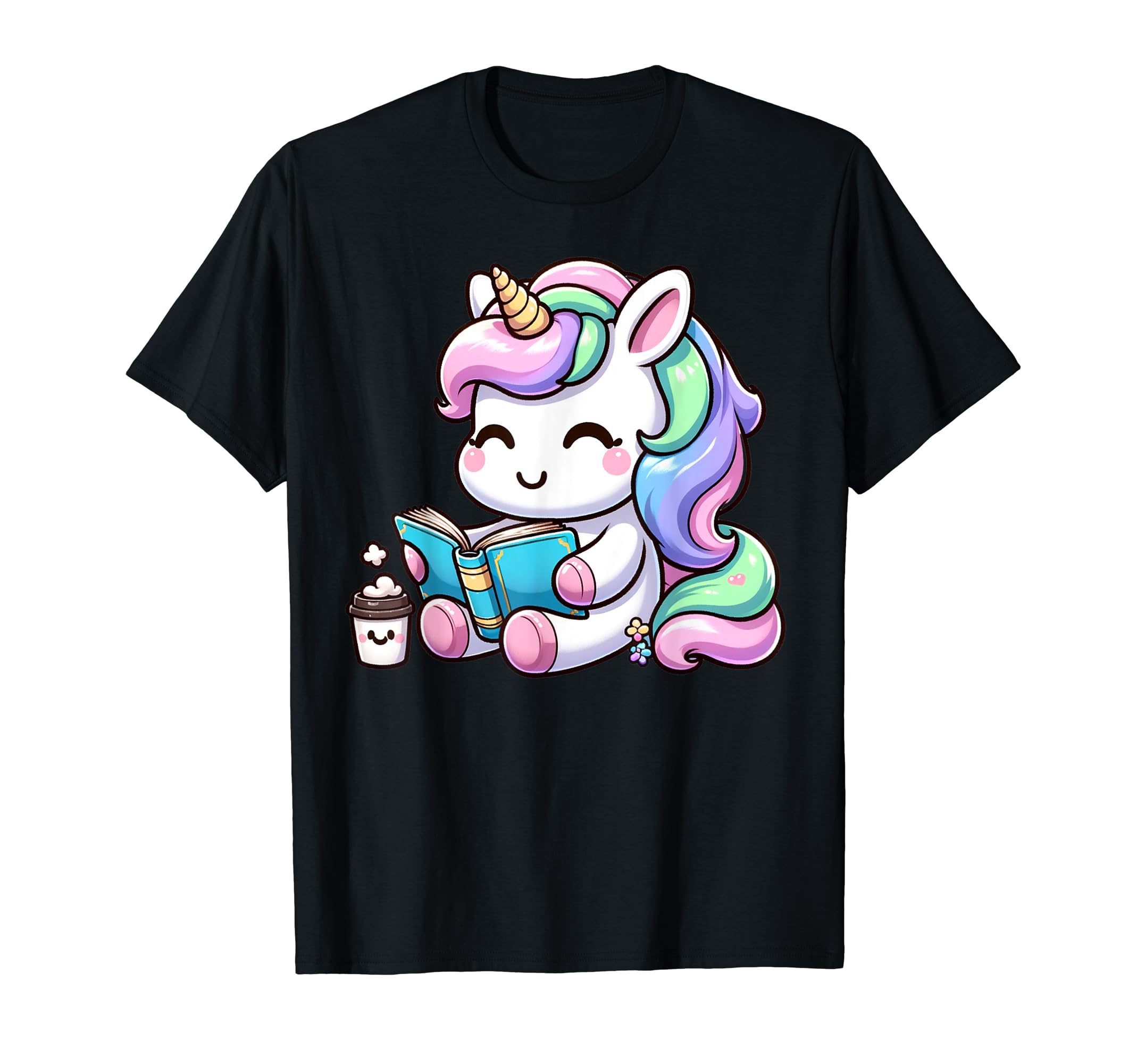 Funny Anime Kawaii Rainbow Unicorn T-Shirt - Minimalist Print Men Women - T-Shirt, Sweatshirt, Hoodie