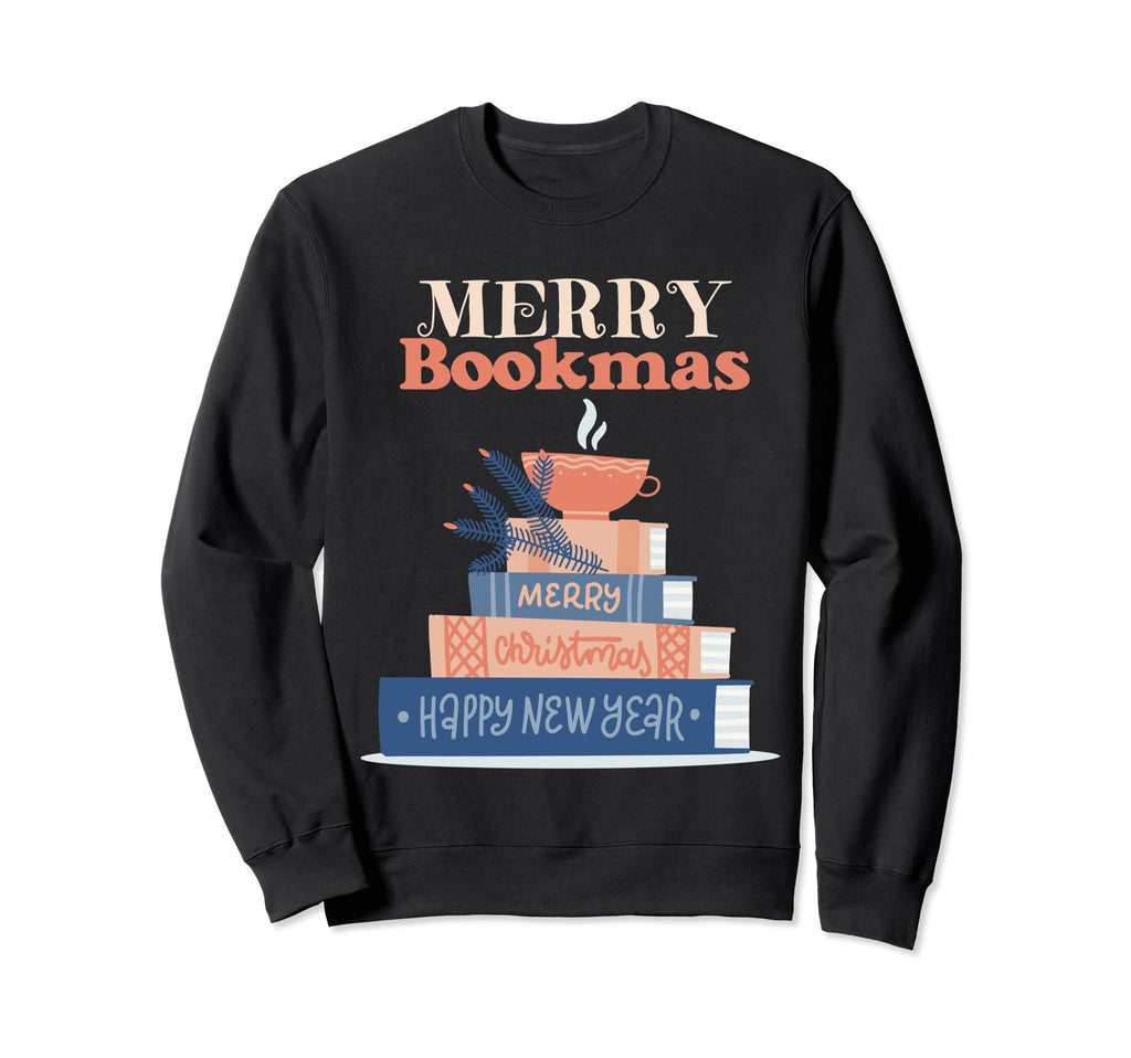 Bibliophile Merry Bookmas Sweatshirt - Trendy Graphic Unisex - T-Shirt, Sweatshirt, Hoodie