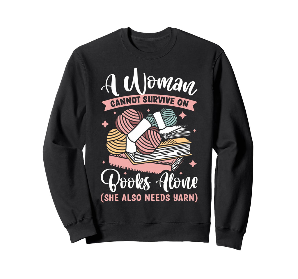 Cannot Survive Books Alone She Sweatshirt - Custom Art Print Men Women - T-Shirt, Sweatshirt, Hoodie