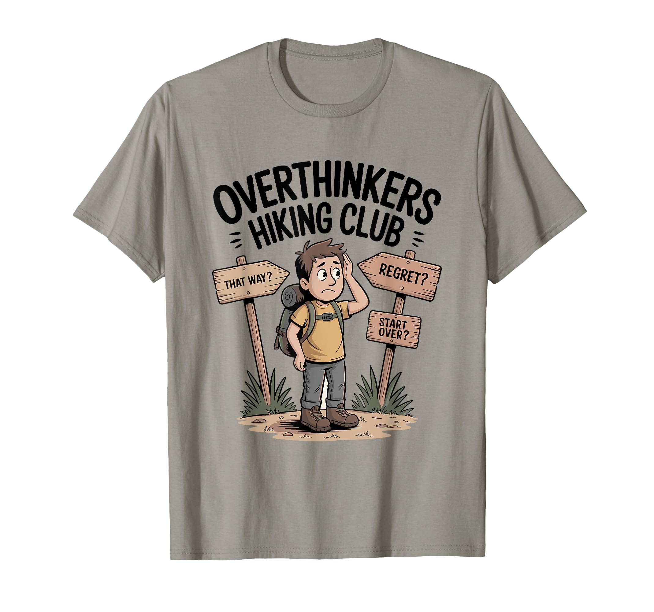 Overthinkers Hiking Club Floating Thoughts T-Shirt - Unique Graphic Unisex - T-Shirt, Sweatshirt, Hoodie