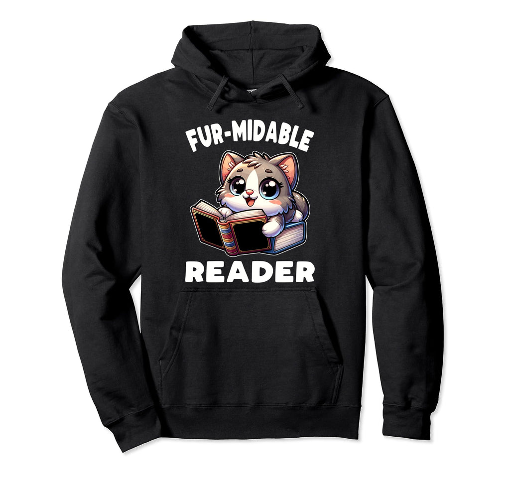 Reading Book Cat Library Reading Teacher Hoodie - Minimalist Print Unisex - T-Shirt, Sweatshirt, Hoodie