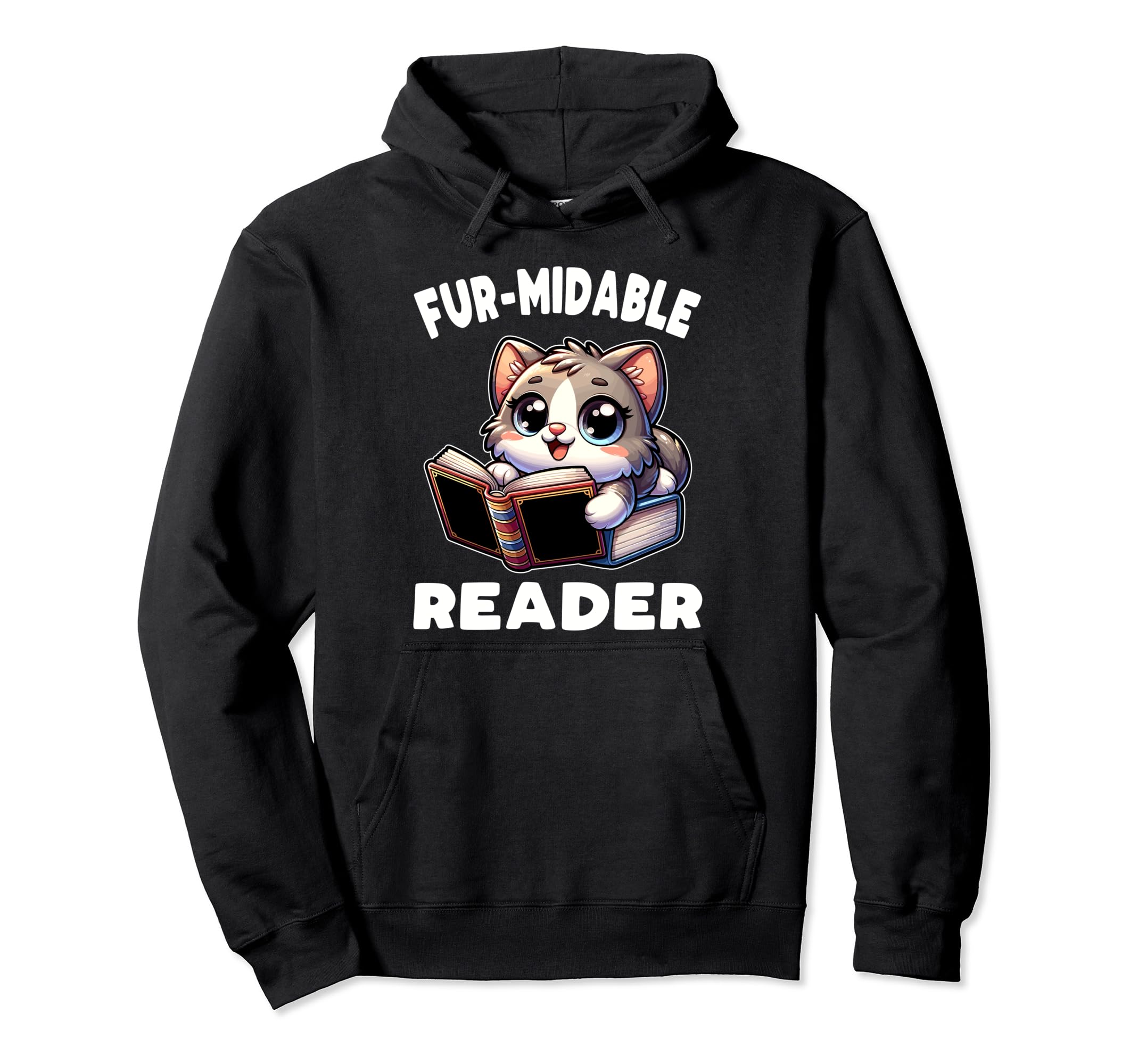 Reading Book Cat Library Reading Teacher Hoodie - Minimalist Print Unisex - T-Shirt, Sweatshirt, Hoodie