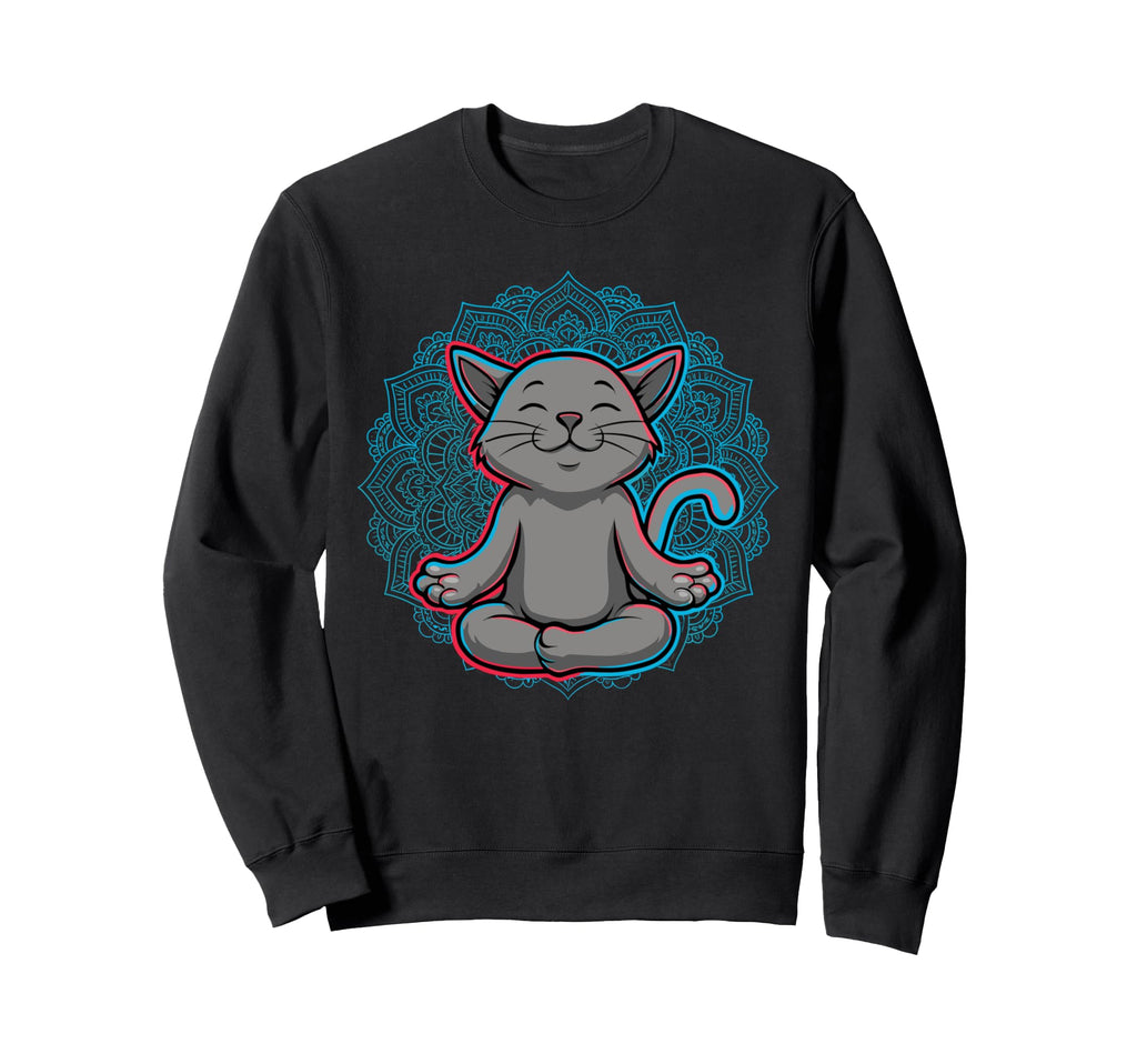 Zen Cat Meditation Mandala Art Sweatshirt - Custom Art Print Unisex - T-Shirt, Sweatshirt, Hoodie