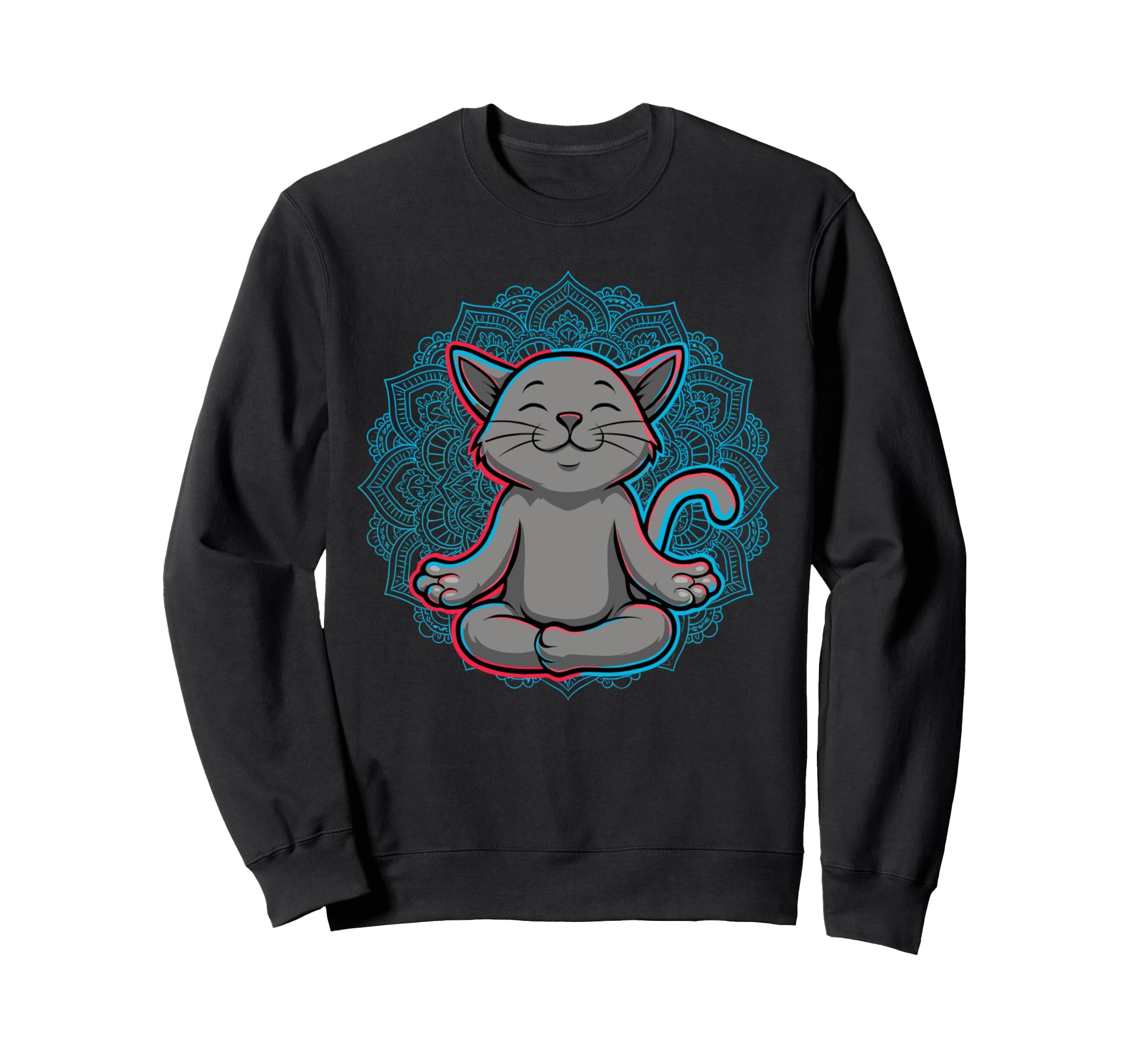 Zen Cat Meditation Mandala Art Sweatshirt - Custom Art Print Unisex - T-Shirt, Sweatshirt, Hoodie