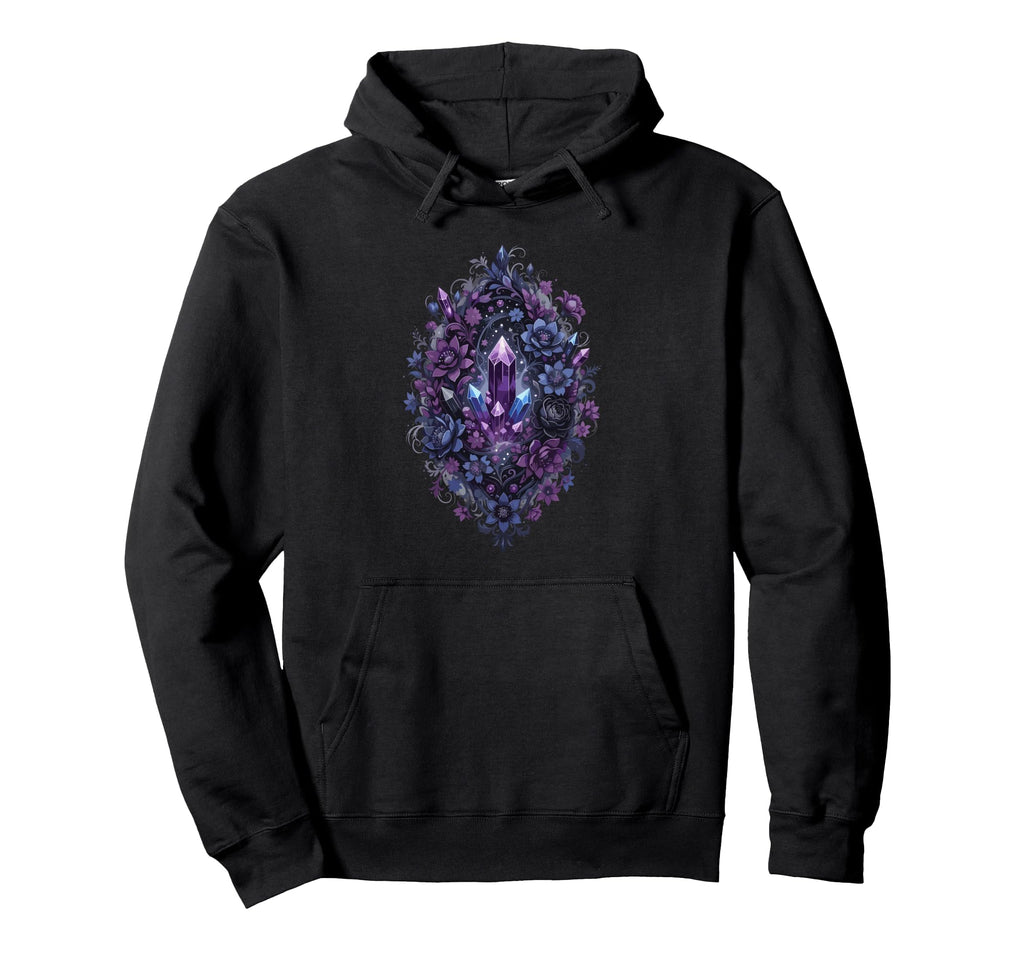 Purple Crystal Bouquet Mystic Floral Hoodie - Streetwear Style Men Women - T-Shirt, Sweatshirt, Hoodie