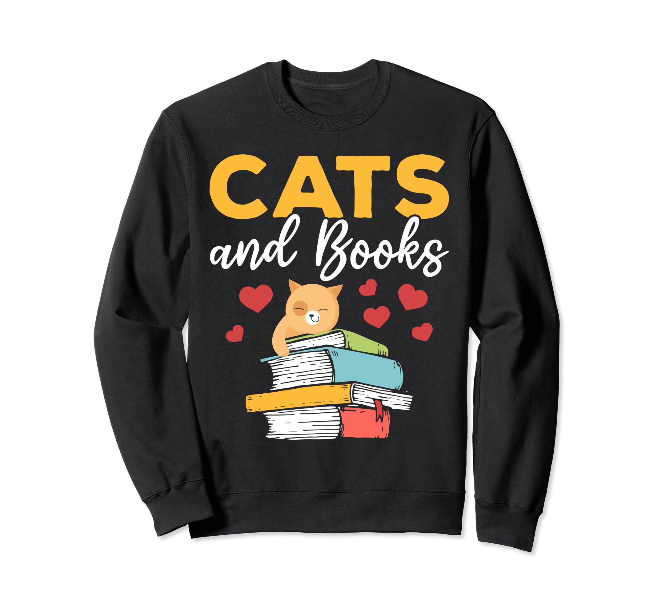 Cats And Books Literature Designs T-Shirt - Unique Graphic Men Women - T-Shirt, Sweatshirt, Hoodie