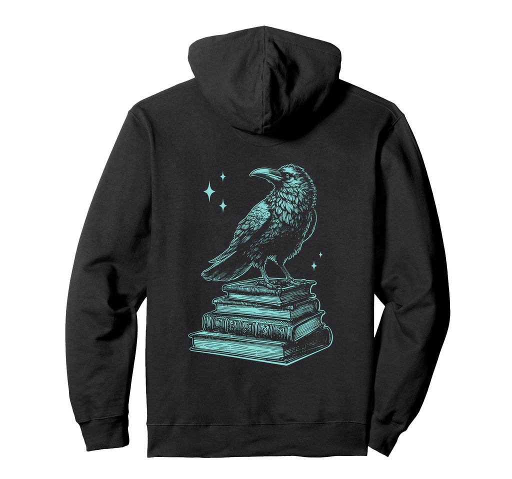 Raven Crow Book Green Bird Literature Hoodie - Unique Graphic for Adults - T-Shirt, Sweatshirt, Hoodie