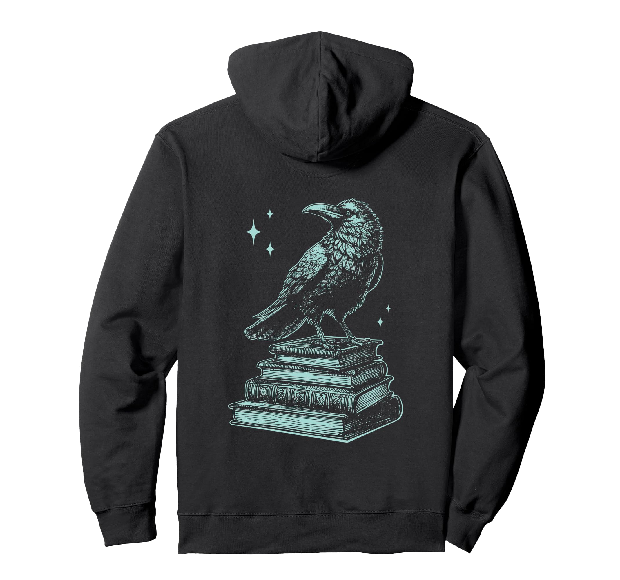 Raven Crow Book Green Bird Literature Hoodie - Unique Graphic for Adults - T-Shirt, Sweatshirt, Hoodie