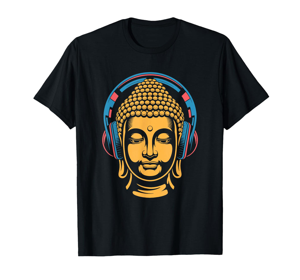 Buddha Headphones Mindfulness Music T-Shirt - Novelty Apparel Men Women - T-Shirt, Sweatshirt, Hoodie