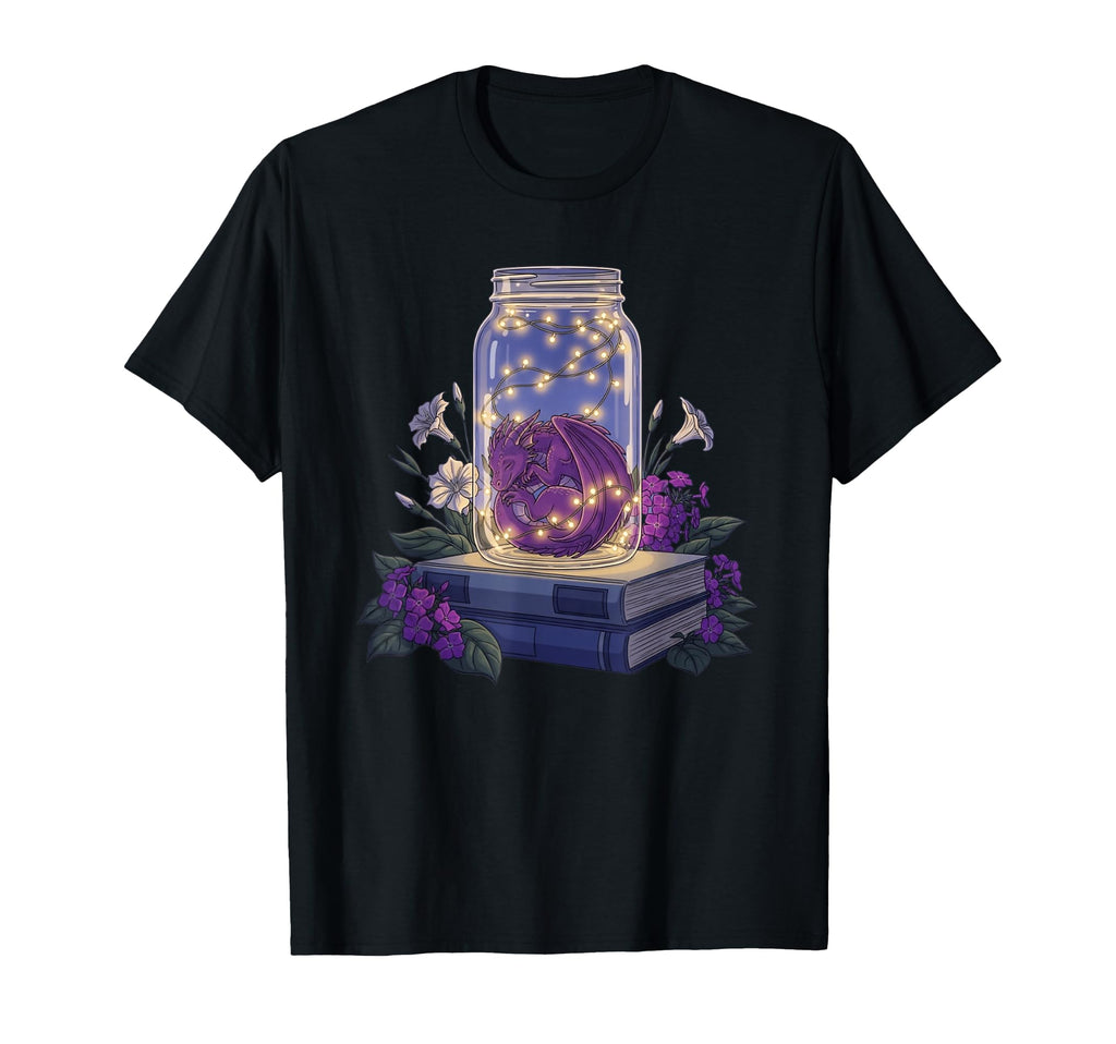 Sleeping Purple Dragon Jar Books And T-Shirt - Graphic Print Men Women - T-Shirt, Sweatshirt, Hoodie