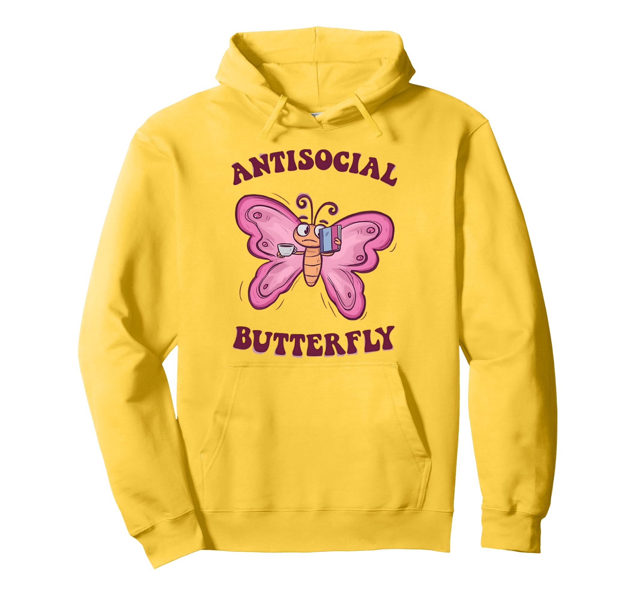 Groovy Anti Social Butterfly Ironic Funny Hoodie - Trendy Graphic Men Women - T-Shirt, Sweatshirt, Hoodie