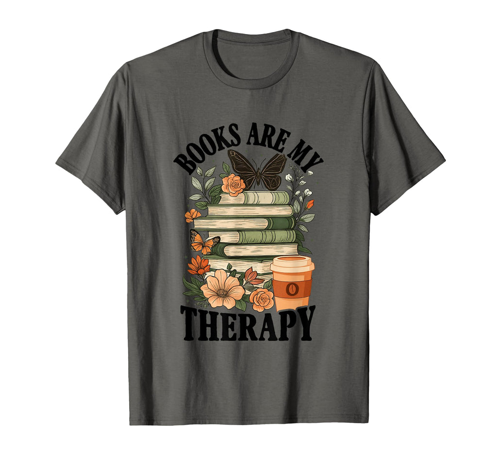 Books Coffee Flowers Butterflies T-Shirt - Fun Novelty Design Unisex - T-Shirt, Sweatshirt, Hoodie