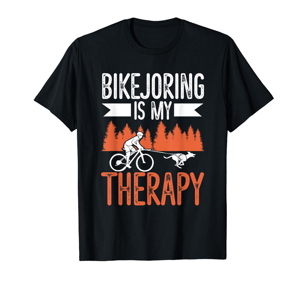 Bikejoring Is My Therapy Dogscooting T-Shirt - Custom Art Print Unisex - T-Shirt, Sweatshirt, Hoodie