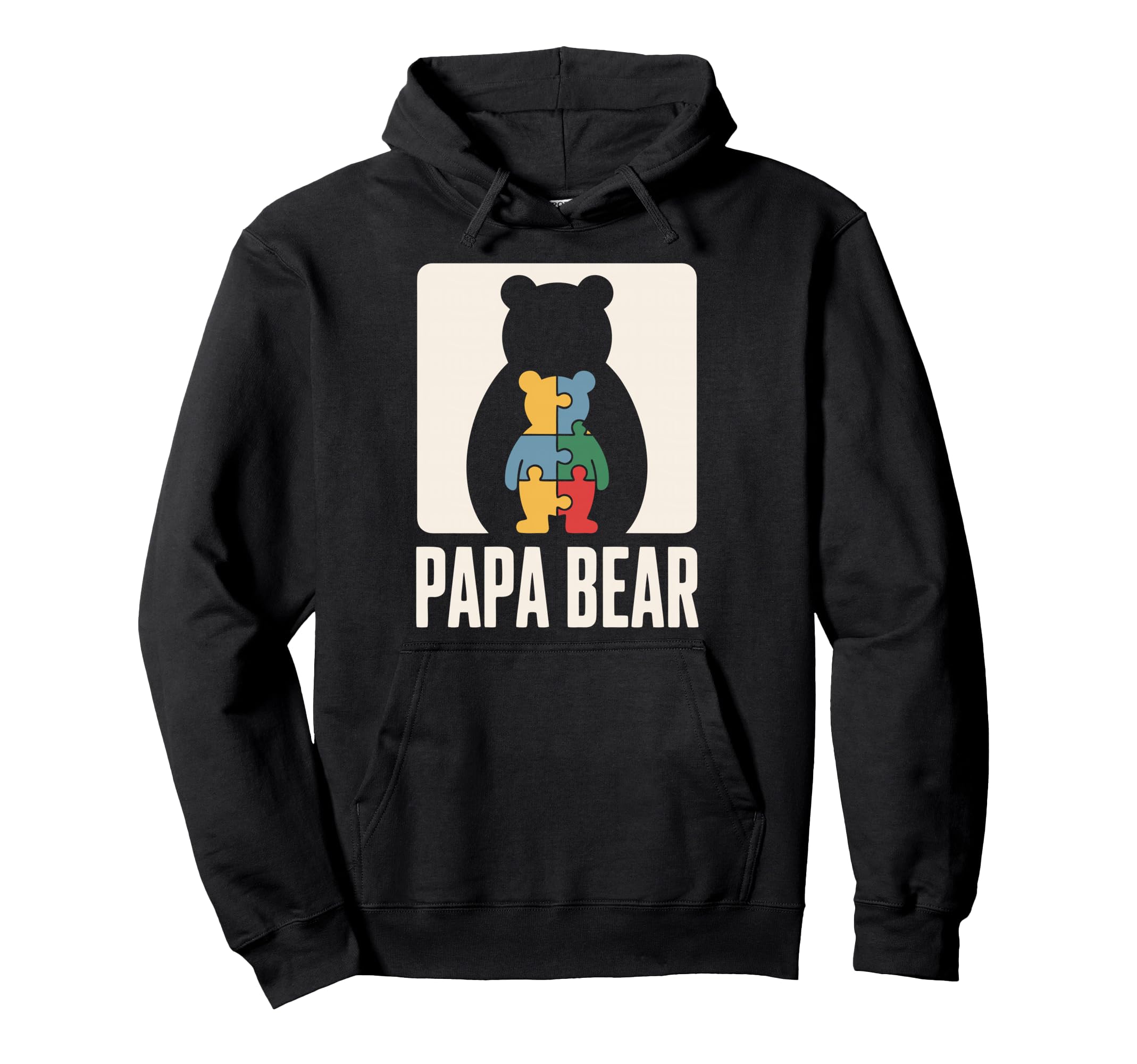 Autism Dad Papa Bear Autistic Child Family Hoodie - Graphic Print Men Women - T-Shirt, Sweatshirt, Hoodie