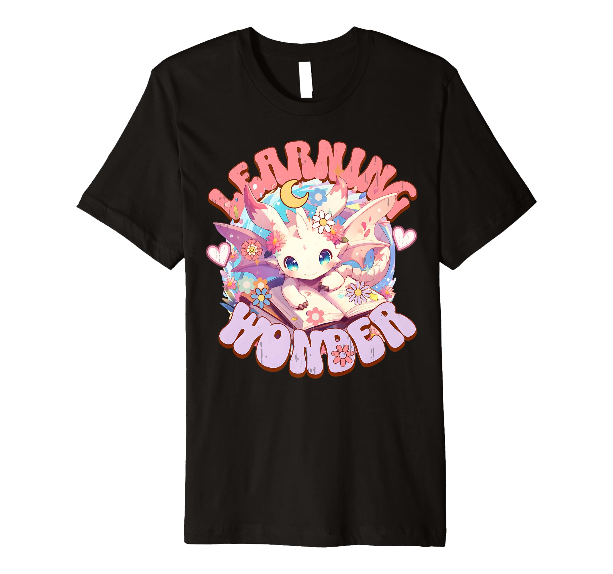 Dragon Learning Wonder Bookworm Books T-Shirt - Custom Art Print Unisex - T-Shirt, Sweatshirt, Hoodie