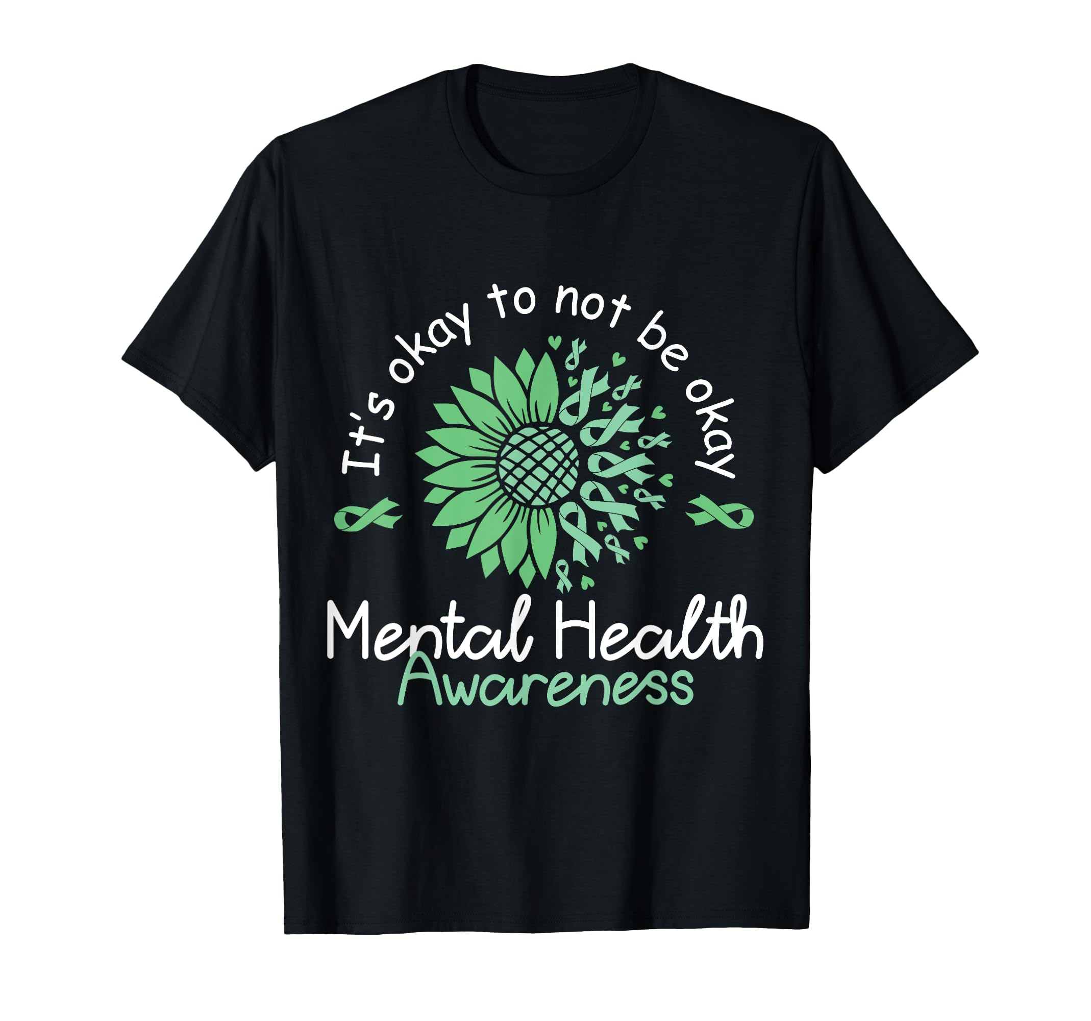 Its Okay Not To Be Okay Ribbon Mental T-Shirt - Graphic Print for Adults - T-Shirt, Sweatshirt, Hoodie