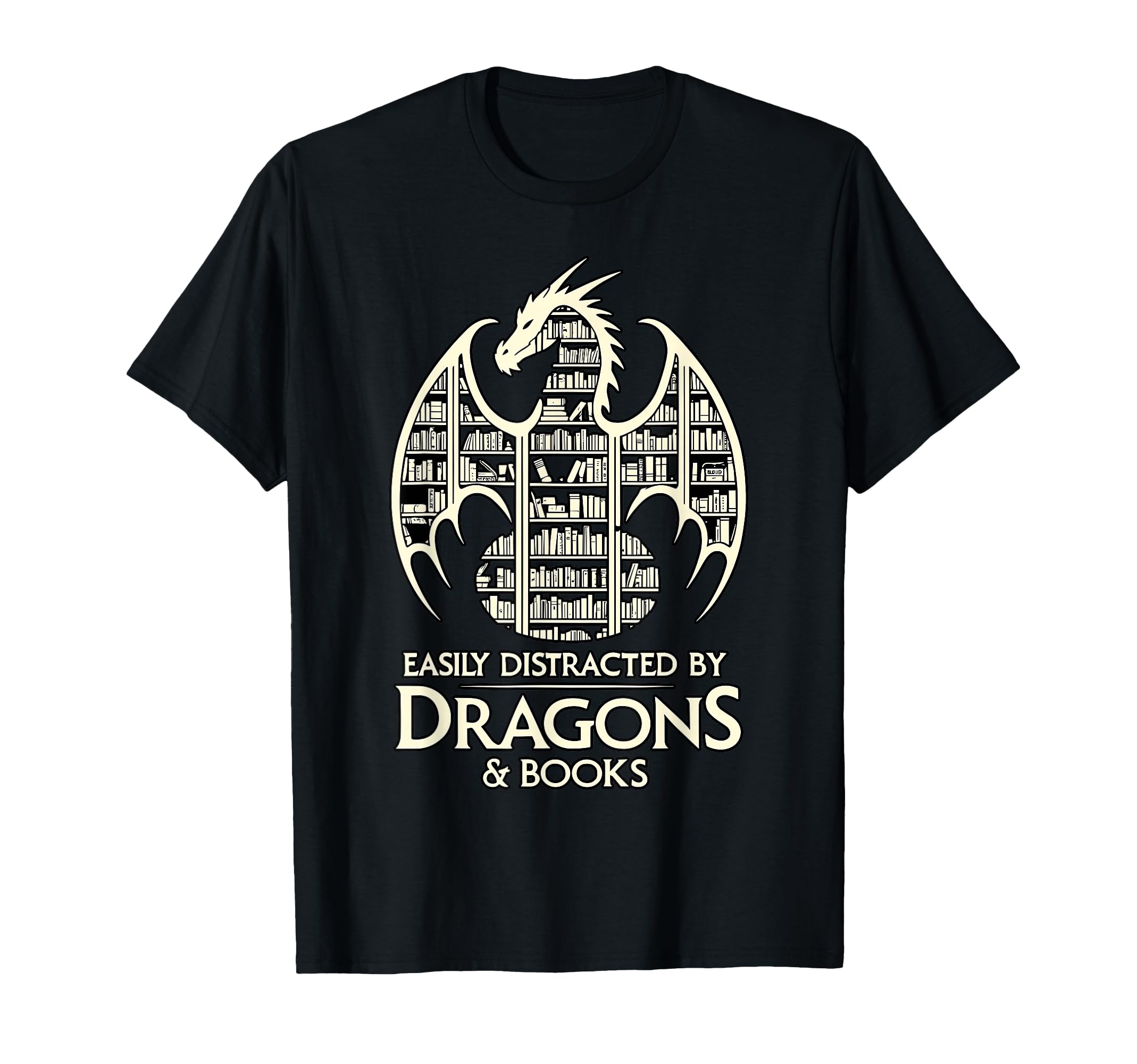 Easily Distracted Dragons And Books T-Shirt - Novelty Apparel Unisex - T-Shirt, Sweatshirt, Hoodie