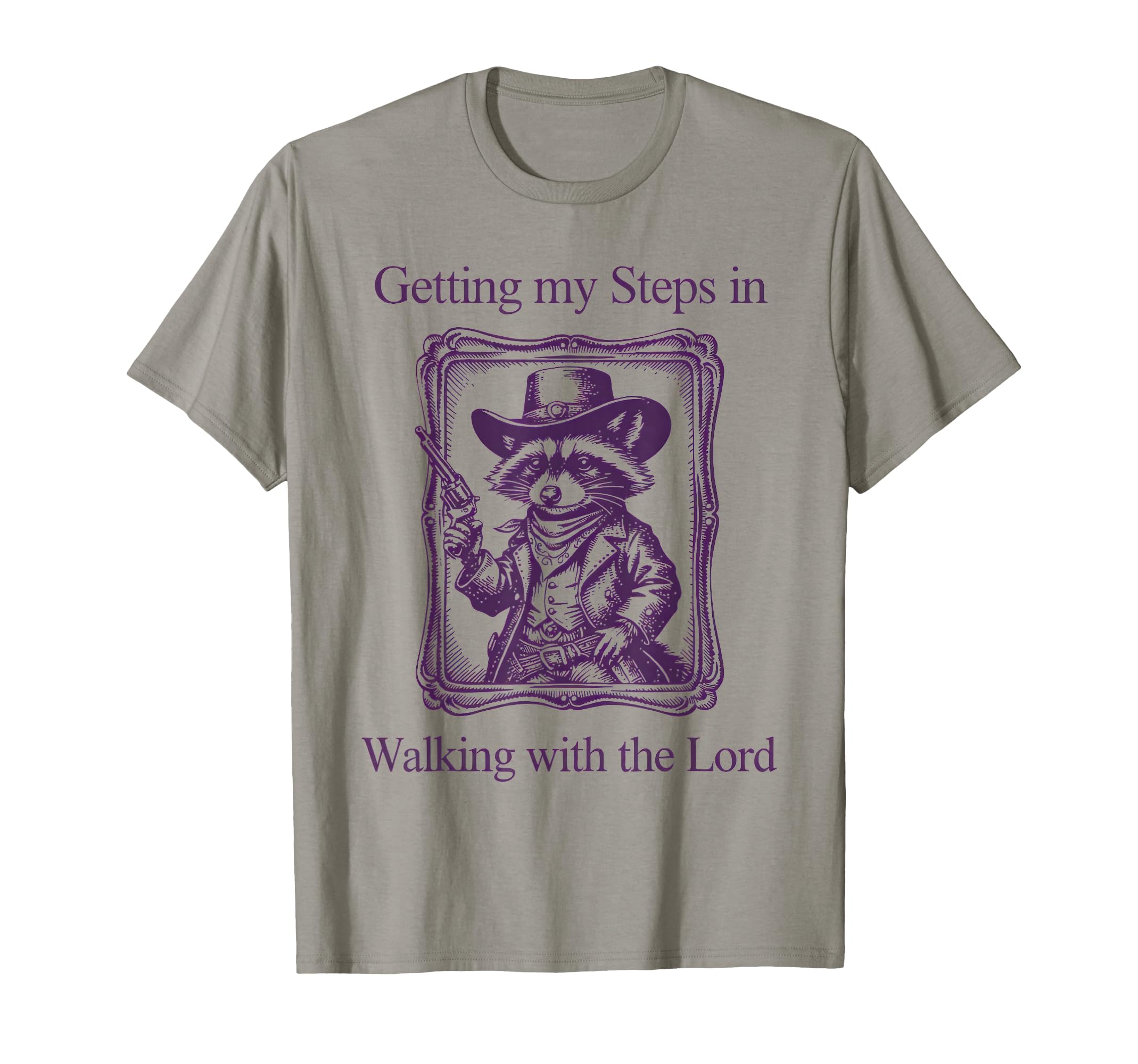Getting My Steps Walking Lord Raccoon T-Shirt - Custom Art Print for Adults - T-Shirt, Sweatshirt, Hoodie