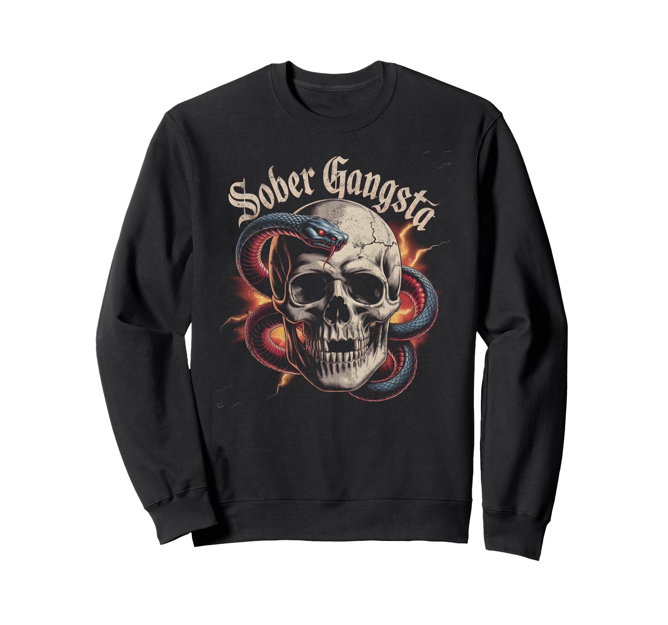 Sober Gangsta Sobriety Gangster Sweatshirt - Aesthetic Graphic Men Women - T-Shirt, Sweatshirt, Hoodie