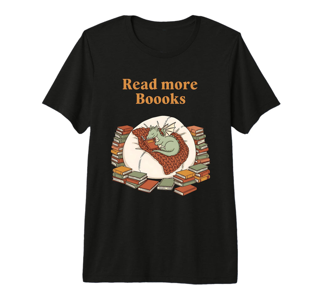Read More Booooks Dragon Cozy Reading T-Shirt - Graphic Print for Adults - T-Shirt, Sweatshirt, Hoodie