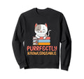 Book Lover Nerd Librarian Cat Sweatshirt - Fun Novelty Design Men Women - T-Shirt, Sweatshirt, Hoodie