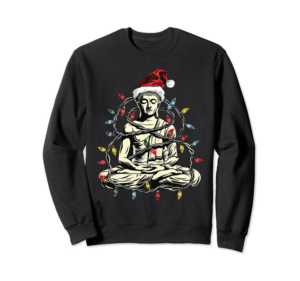 Funny Meditation Buddha Santa Sweatshirt - Fun Novelty Design Men Women - T-Shirt, Sweatshirt, Hoodie