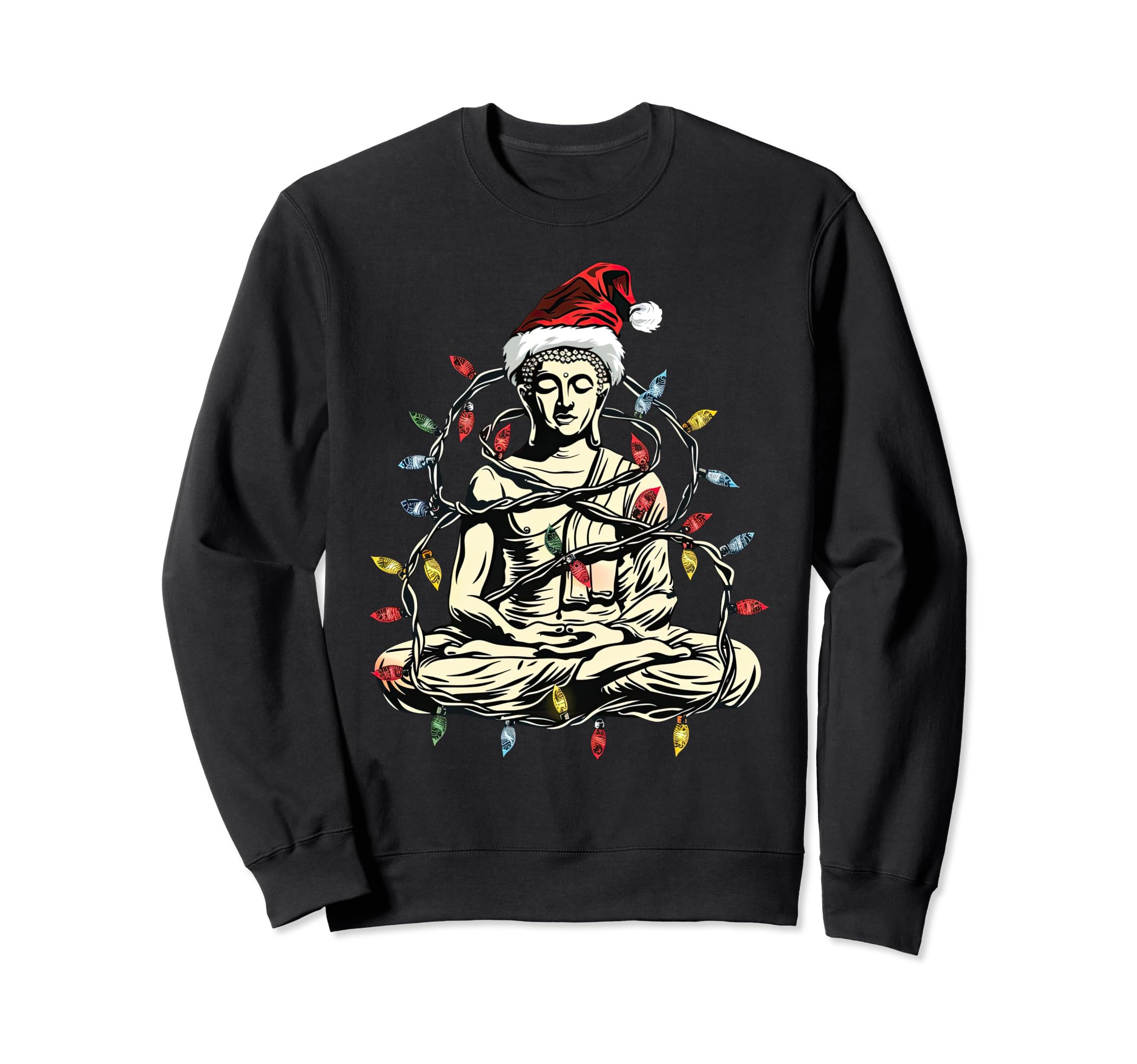 Funny Meditation Buddha Santa Sweatshirt - Fun Novelty Design Men Women - T-Shirt, Sweatshirt, Hoodie