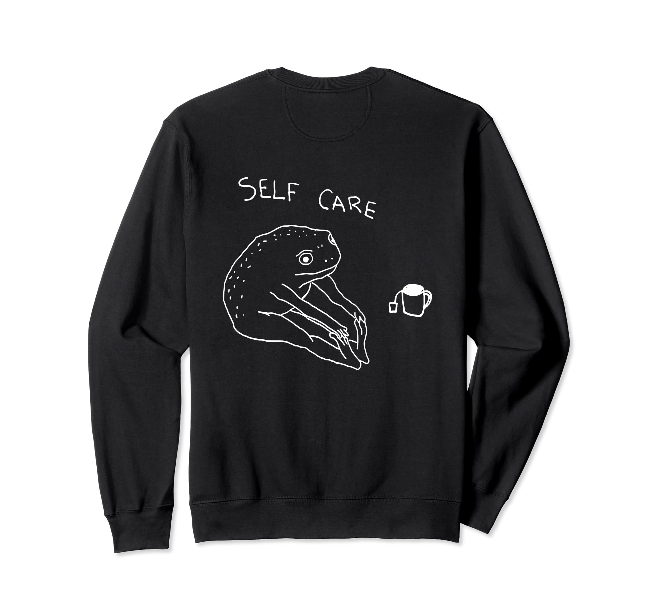 Self Care Frog Drinking Tea Sweatshirt - Custom Art Print Unisex - T-Shirt, Sweatshirt, Hoodie