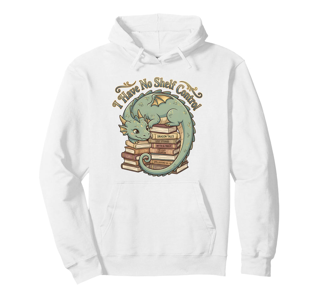 Fantasy Dragon Funny Book Lover No Hoodie - Minimalist Print for Adults - T-Shirt, Sweatshirt, Hoodie