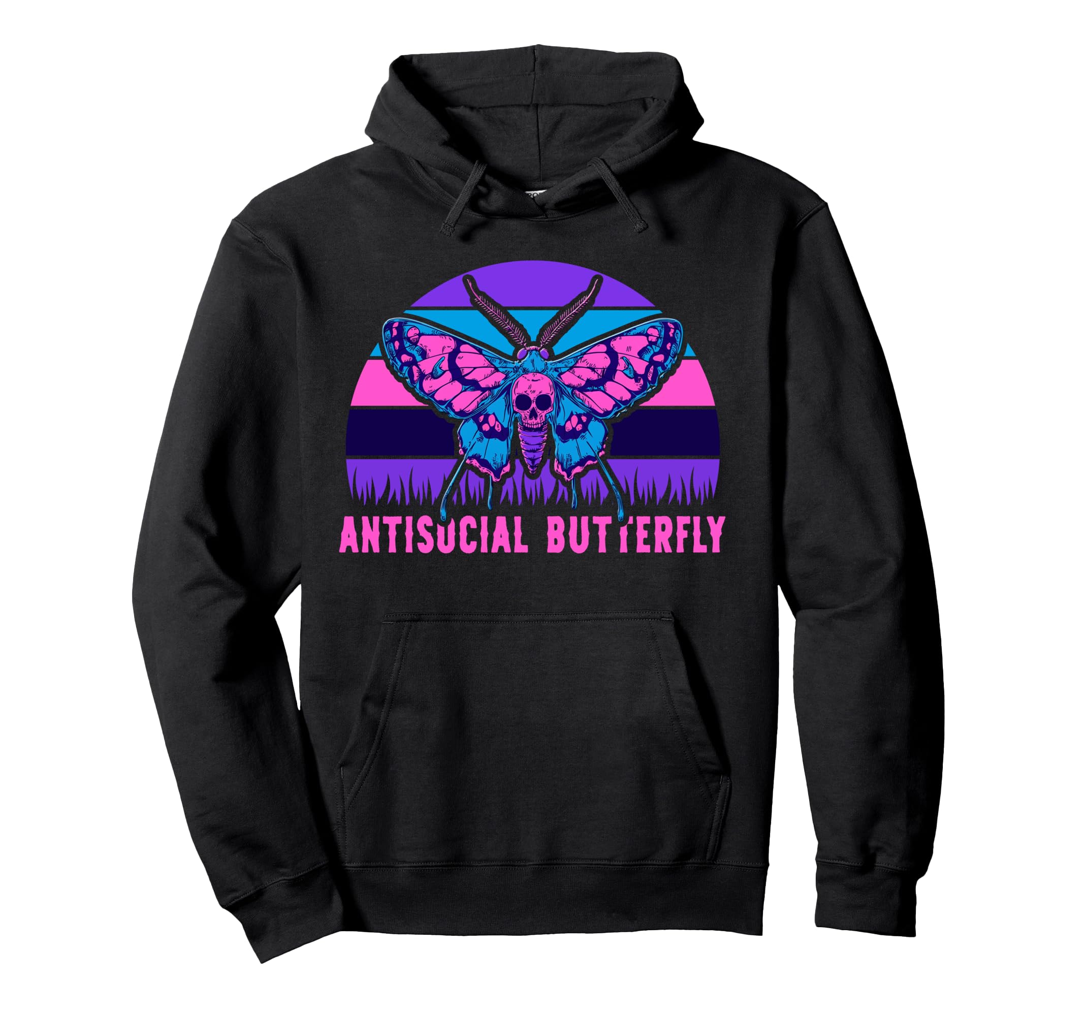 Antisocial Butterfly Hoodie - Minimalist Print for Adults - T-Shirt, Sweatshirt, Hoodie