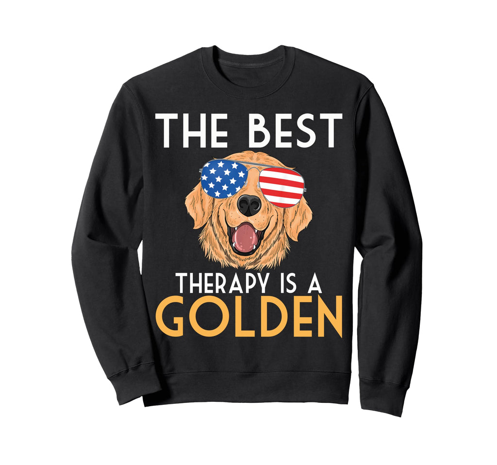 Best Therapy Is Golden Retriever Sweatshirt - Trendy Graphic for Adults - T-Shirt, Sweatshirt, Hoodie